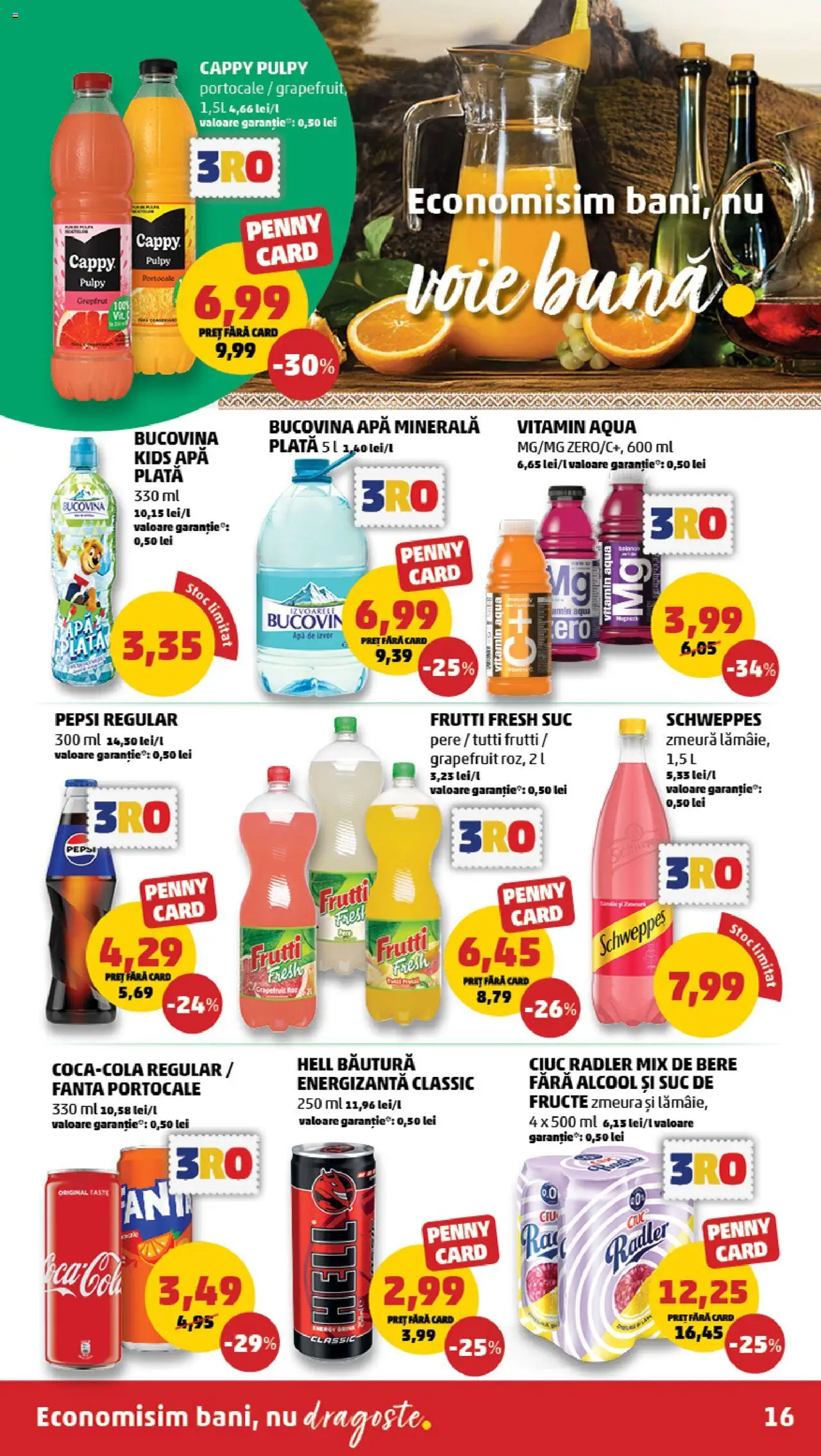 Catalog PENNY Market 24 - 29 Septembrie 2025 | Pagina 16 | Produse: Suc, Băutură energizantă, Apă, Lămâie