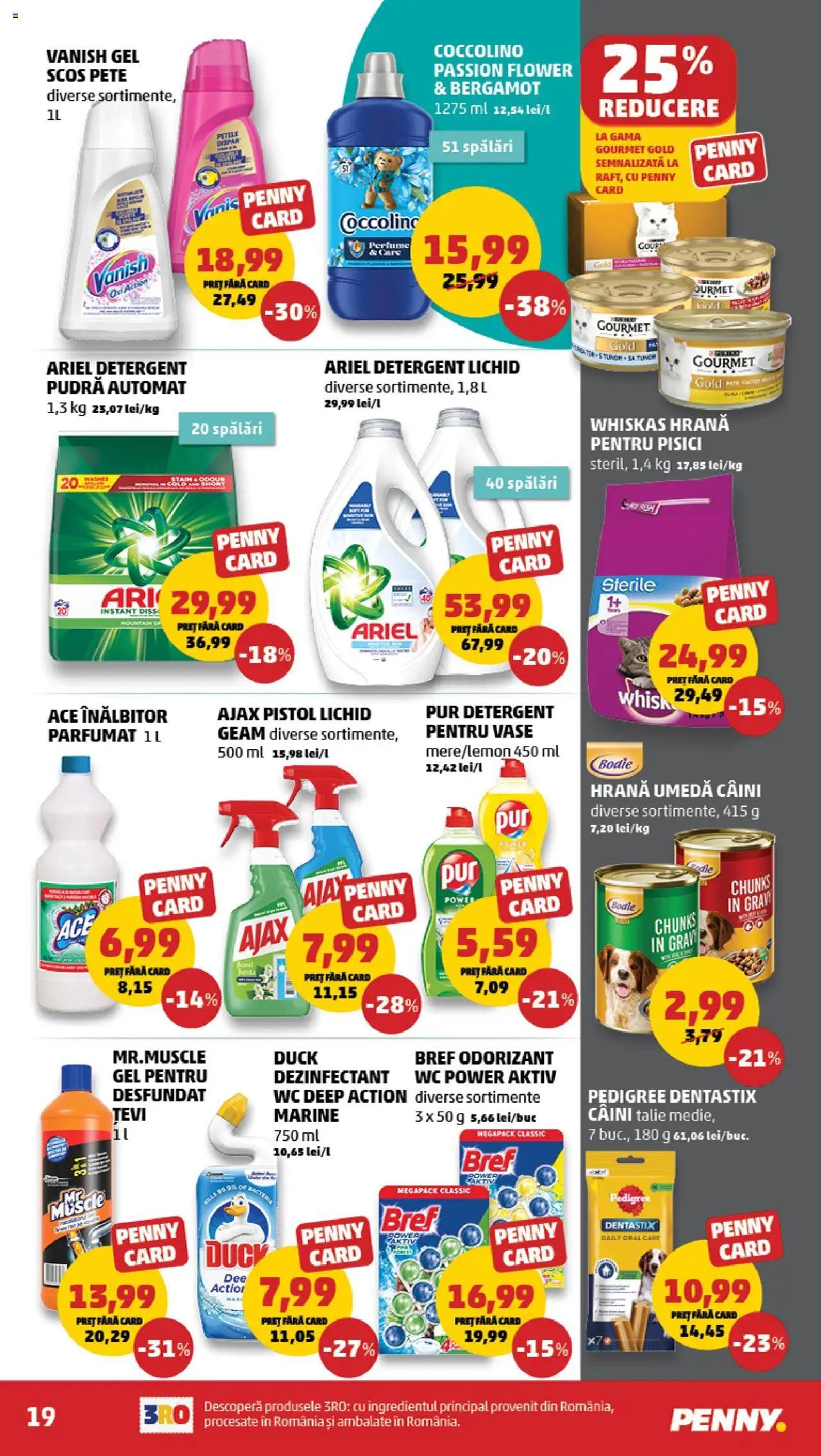 Catalog PENNY Market 24 - 29 Septembrie 2025 | Pagina 19 | Produse: Hrană pentru pisici, Pudră, Detergent, Çelik Mama ve Su Kabı