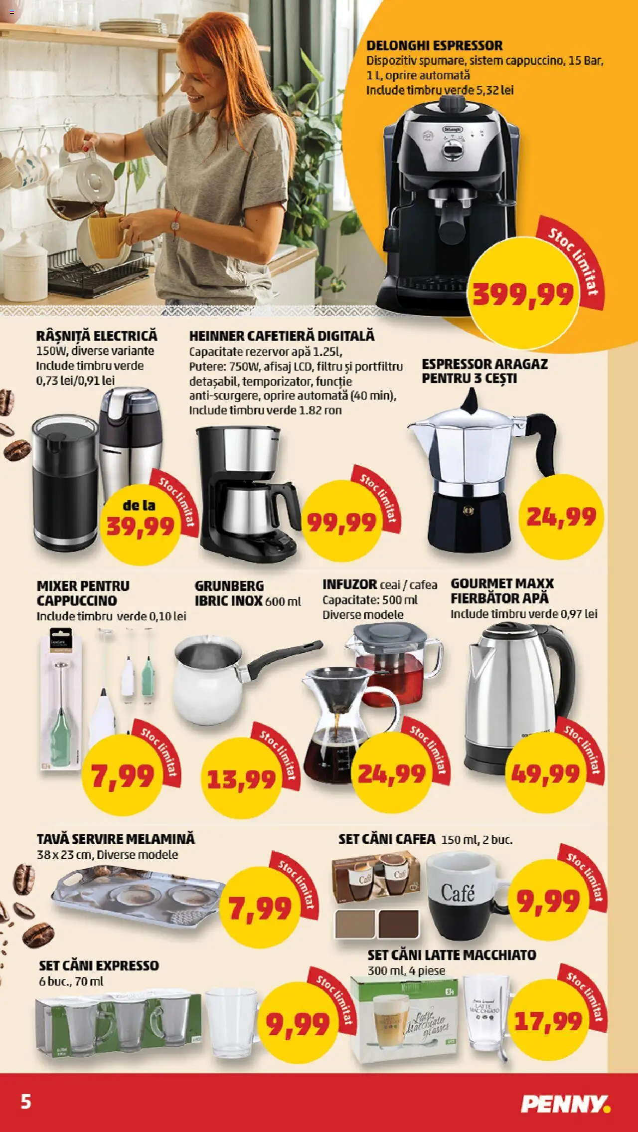 Catalog PENNY Market 24 - 29 Septembrie 2025 | Pagina 5 | Produse: Aragaz, Cafetieră, Cafea, Apă