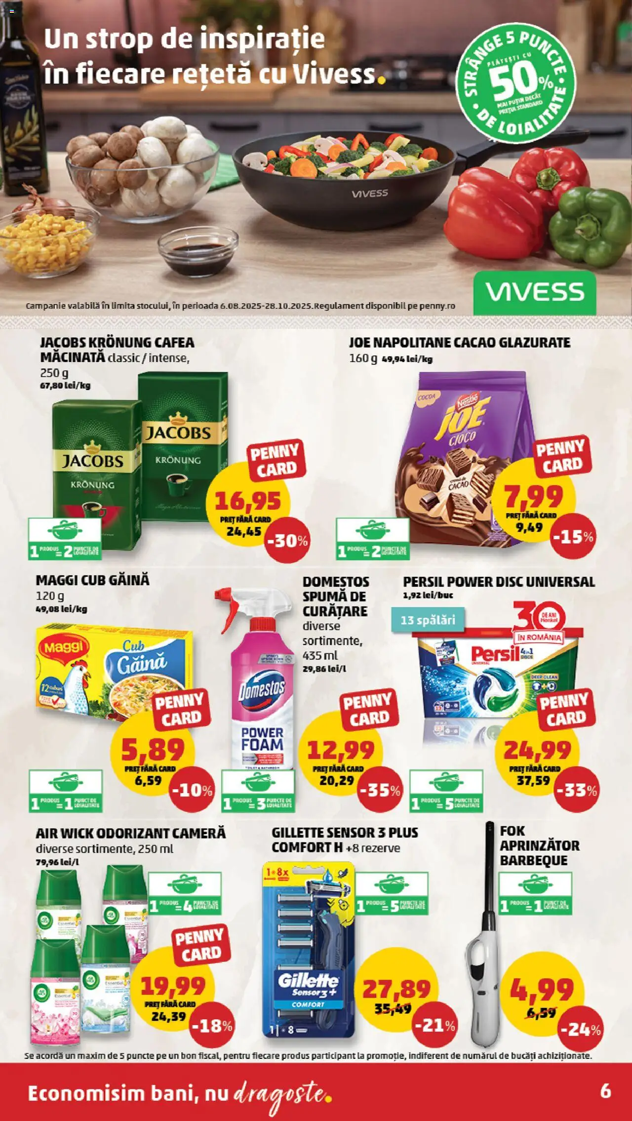 Catalog PENNY Market 24 - 29 Septembrie 2025 | Pagina 6 | Produse: Disc, Napolitane, Cafea, Detergent