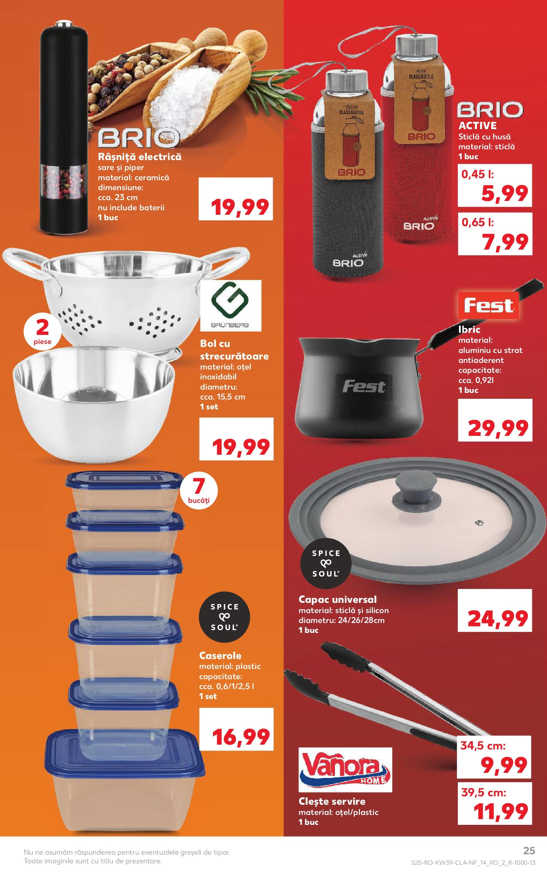 Catalog Kaufland 24 - 29 Septembrie 2025 | Pagina 25 | Produse: Caserole, Bol, Sare, Piper