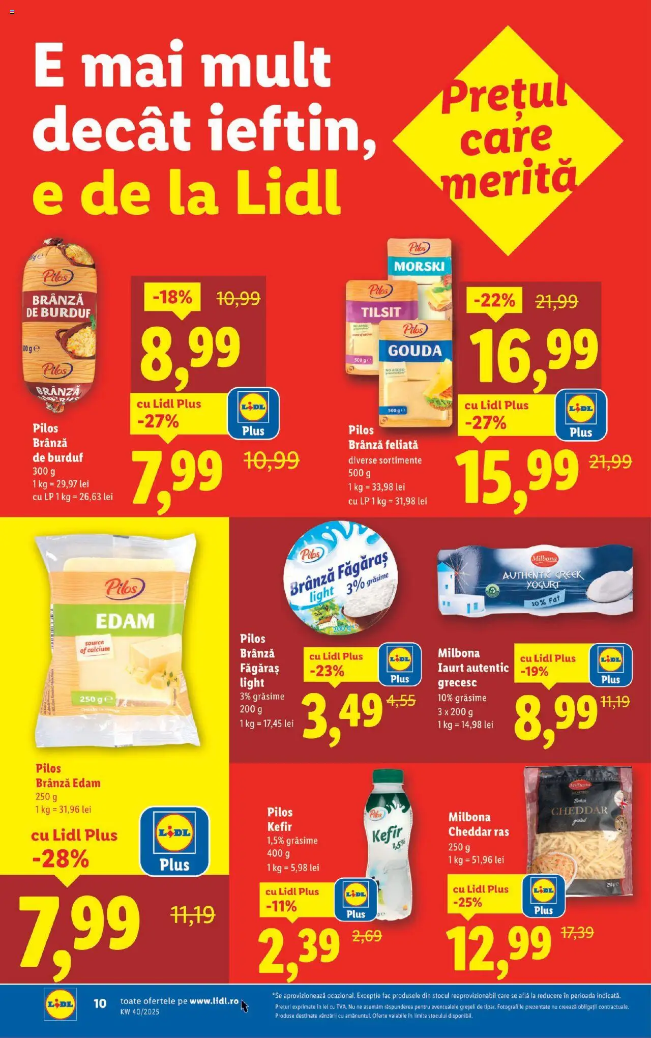 Catalog LIDL 29 Septembrie - 4 Octombrie 2025 | Pagina 10 | Produse: Brânză, Iaurt, Kefir, Gouda