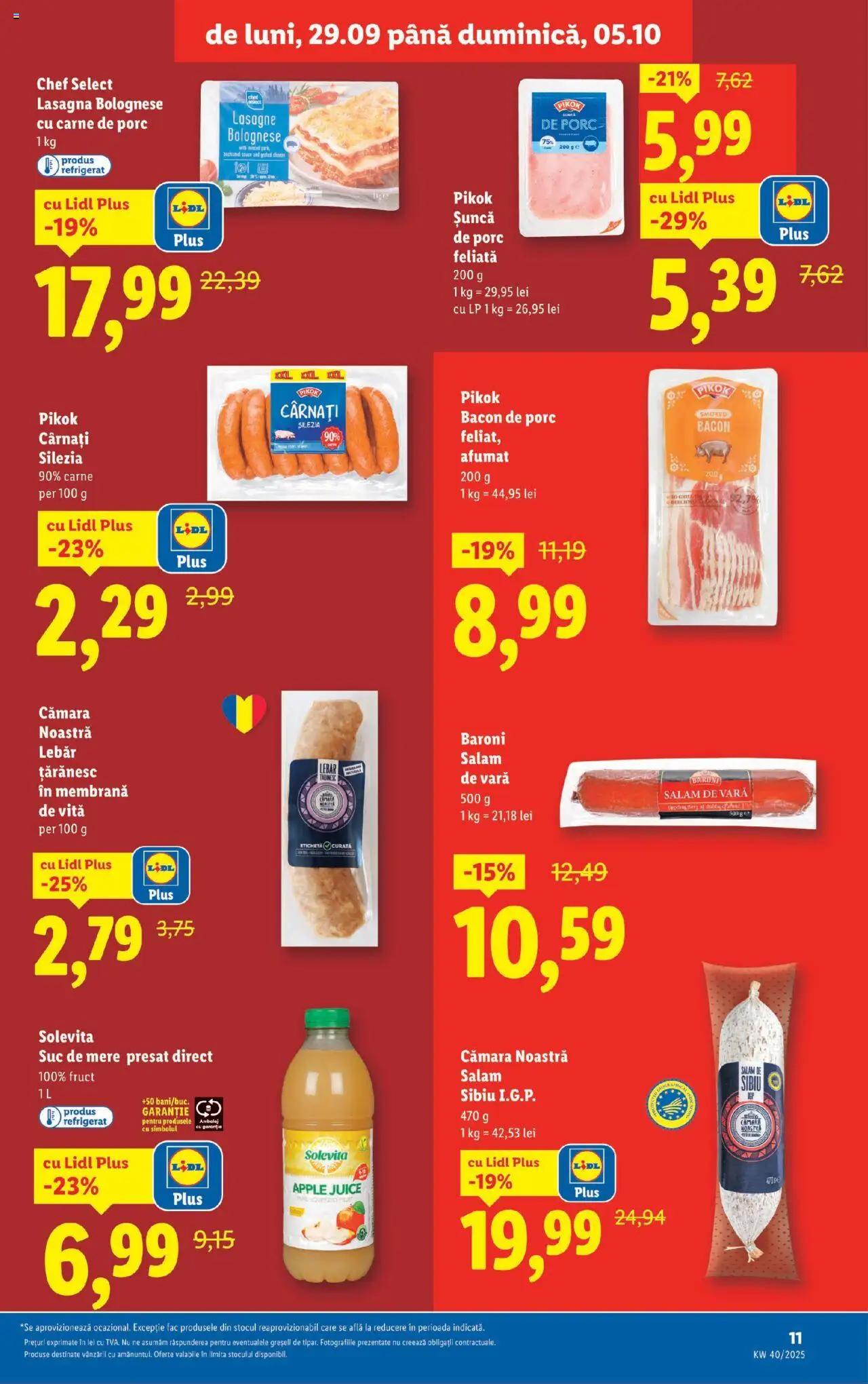Catalog LIDL 29 Septembrie - 4 Octombrie 2025 | Pagina 11 | Produse: Bacon, Suc, Carne De Porc, Cârnați