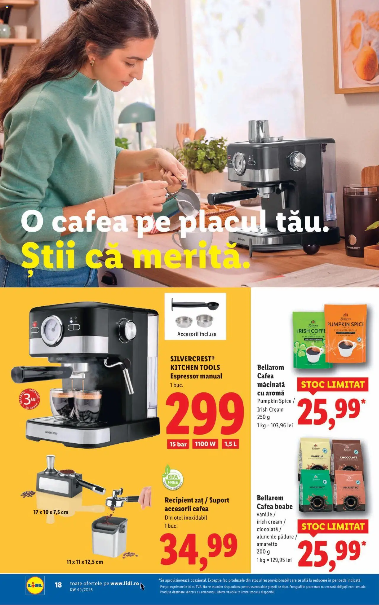Catalog LIDL 29 Septembrie - 4 Octombrie 2025 | Pagina 18 | Produse: Delgeç, Espressor, Alune, Cafea