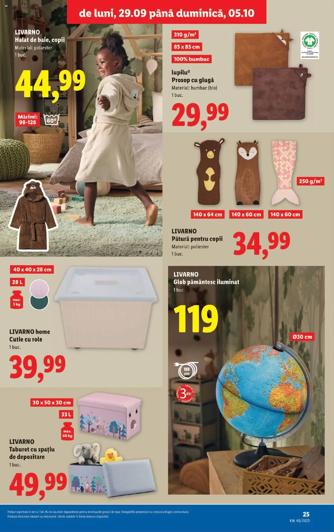 Catalog LIDL 29 Septembrie - 4 Octombrie 2025 | Pagina 25 | Produse: Şerit ödül, Pătură, Cutie, Taburet