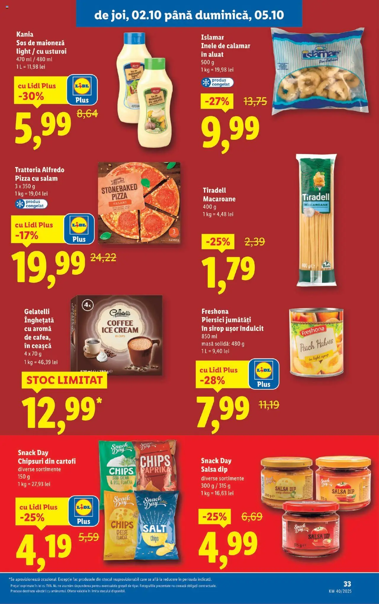 Catalog LIDL 29 Septembrie - 4 Octombrie 2025 | Pagina 33 | Produse: Çarşaf, Masă, Aluat, Pizza