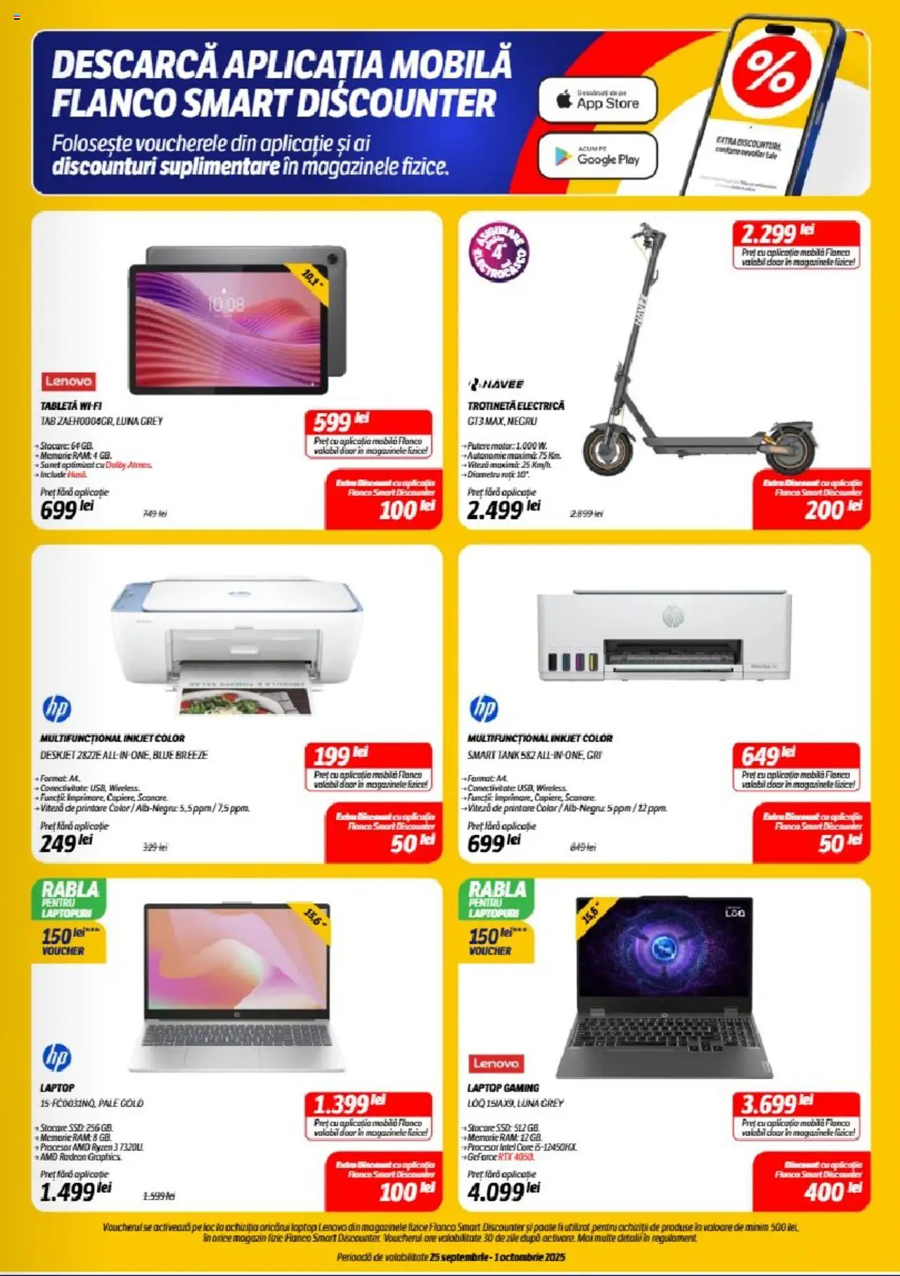 Catalog Flanco 25 - 30 Septembrie 2025 | Pagina 3 | Produse: Laptop, Memorie, Tabletă, Trotinetă