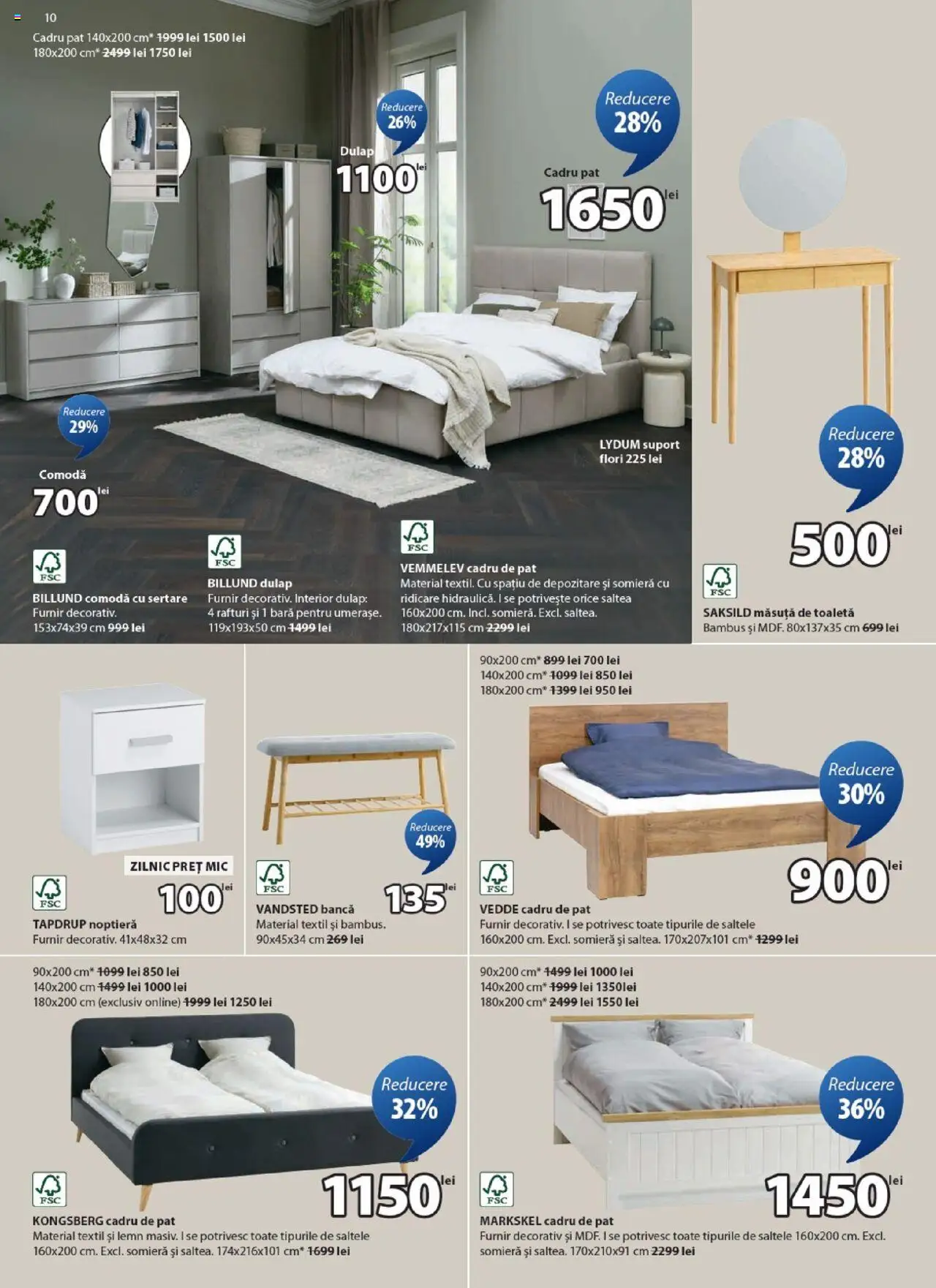 Catalog JYSK 26 Septembrie - 24 Octombrie 2025 | Pagina 10 | Produse: Pat, Saltea, Toaletă, Comodă