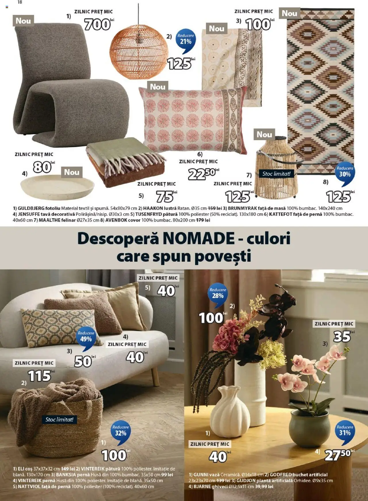Catalog JYSK 26 Septembrie - 24 Octombrie 2025 | Pagina 18 | Produse: Pătură, Fotoliu, Covor, Vază