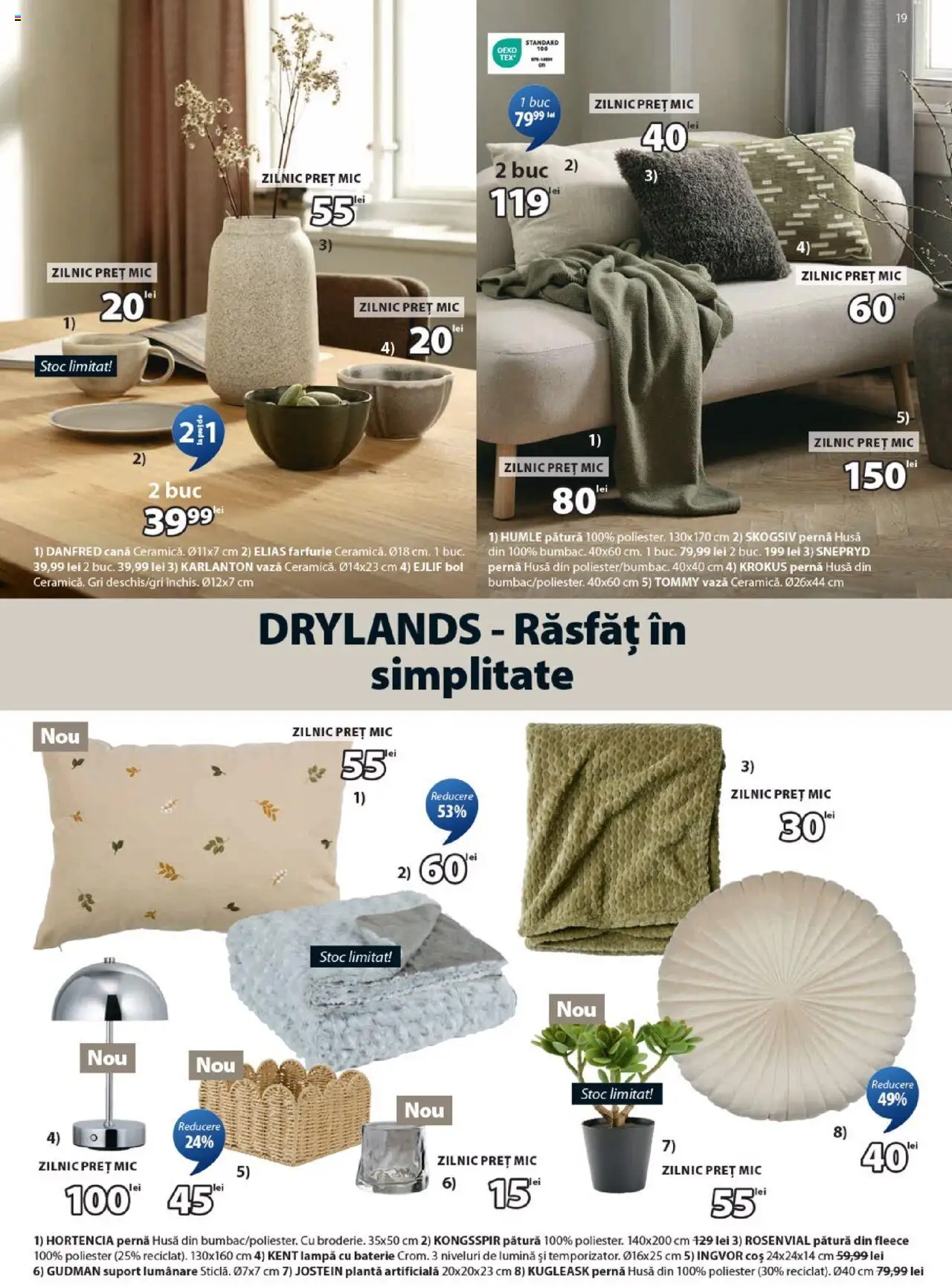 Catalog JYSK 26 Septembrie - 24 Octombrie 2025 | Pagina 19 | Produse: Tavuk suyu, Coș, Vază, Farfurie