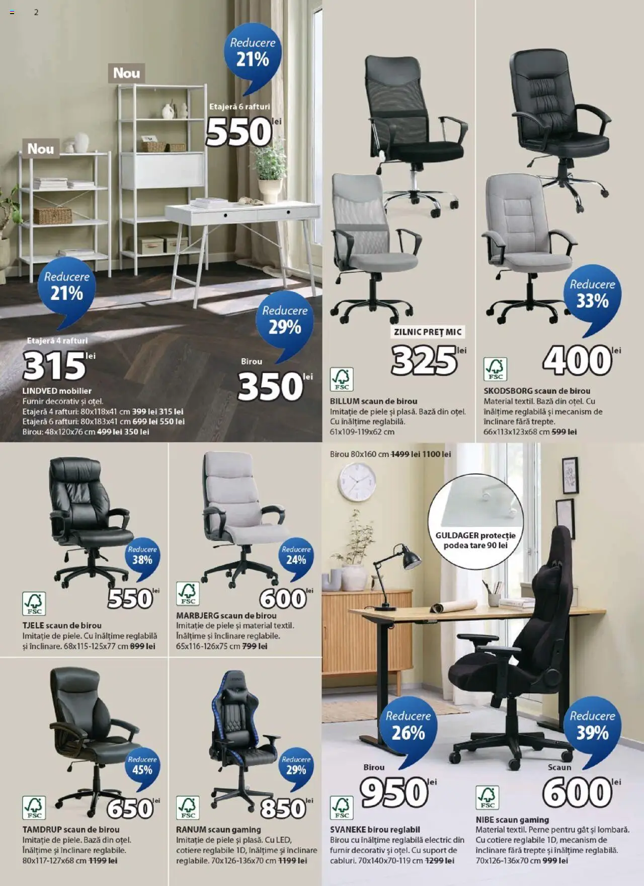 Catalog JYSK 26 Septembrie - 24 Octombrie 2025 | Pagina 2 | Produse: Scaun gaming, Çikolatalı gofret, Scaun, Etajeră