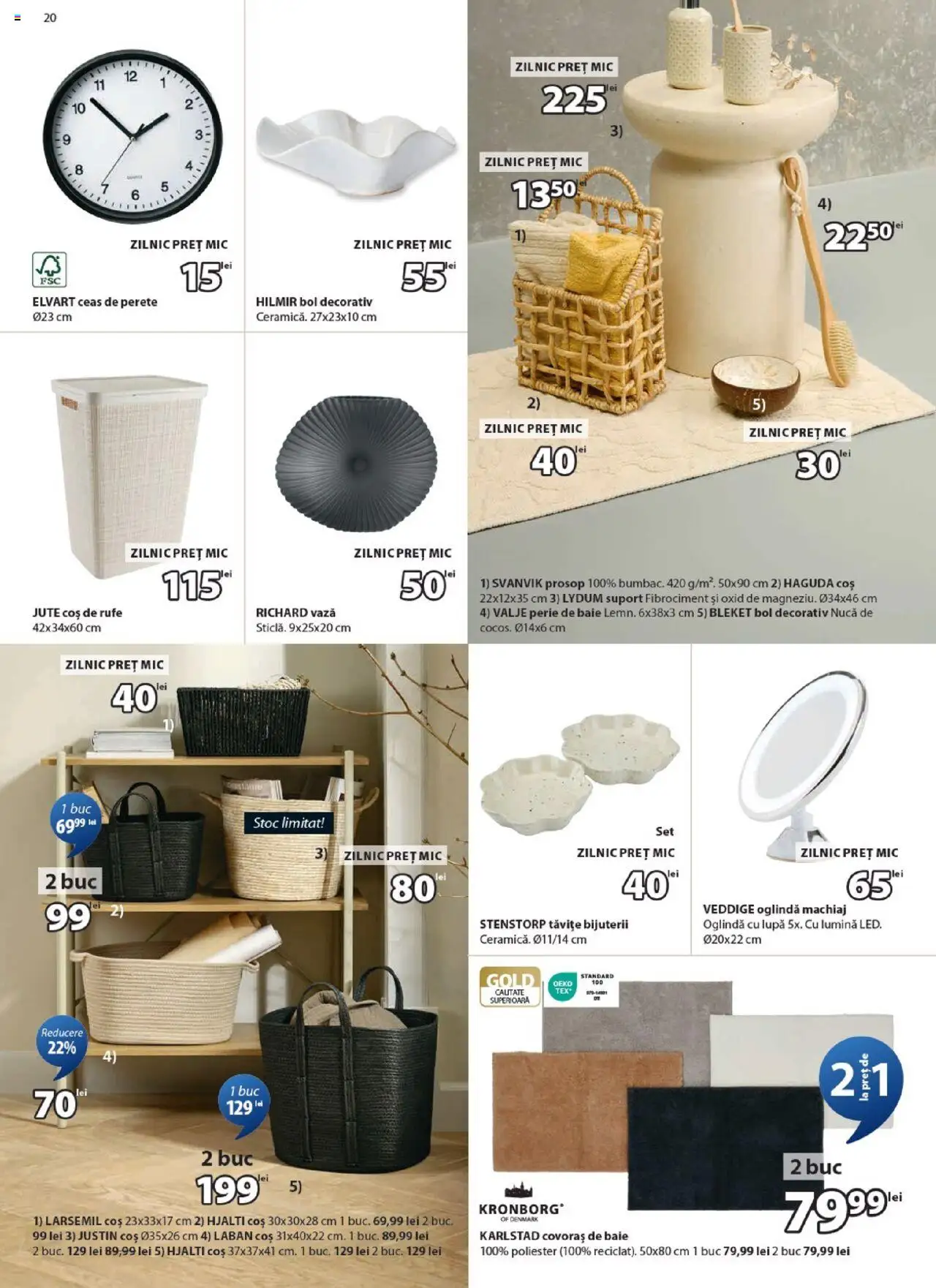 Catalog JYSK 26 Septembrie - 24 Octombrie 2025 | Pagina 20 | Produse: Tavuk suyu, Ceas, Coș, Oglindă