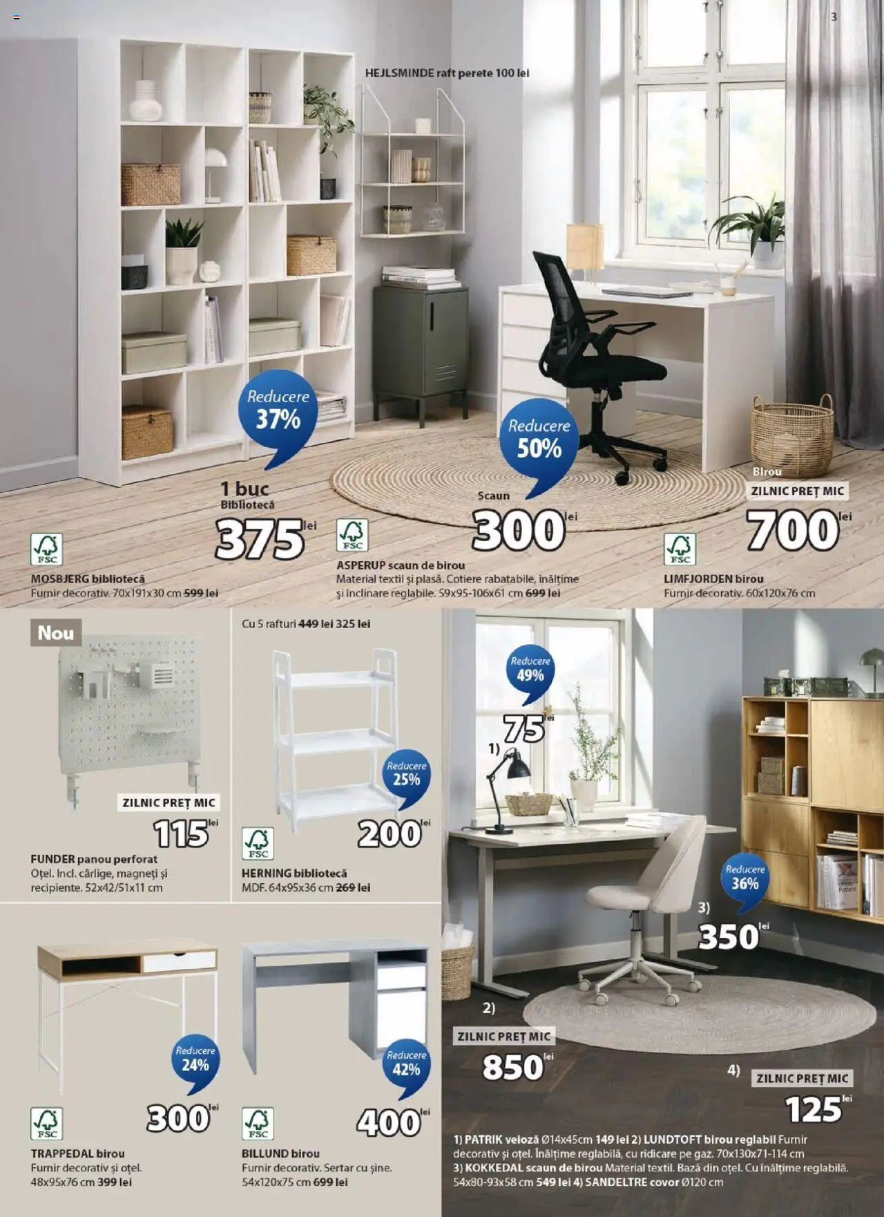 Catalog JYSK 26 Septembrie - 24 Octombrie 2025 | Pagina 3 | Produse: Çikolatalı gofret, Bibliotecă, Covor, Scaun de birou