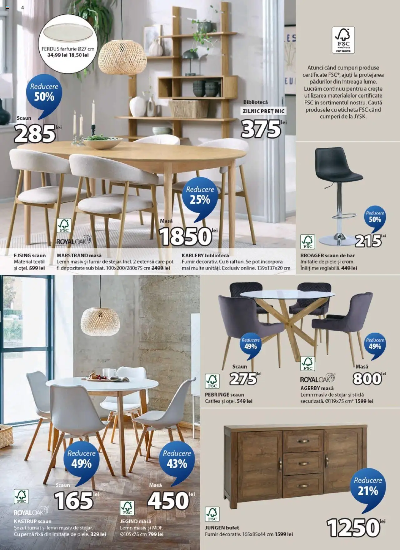 Catalog JYSK 26 Septembrie - 24 Octombrie 2025 | Pagina 4 | Produse: Masă, Scaun, Scaun de bar, Farfurie
