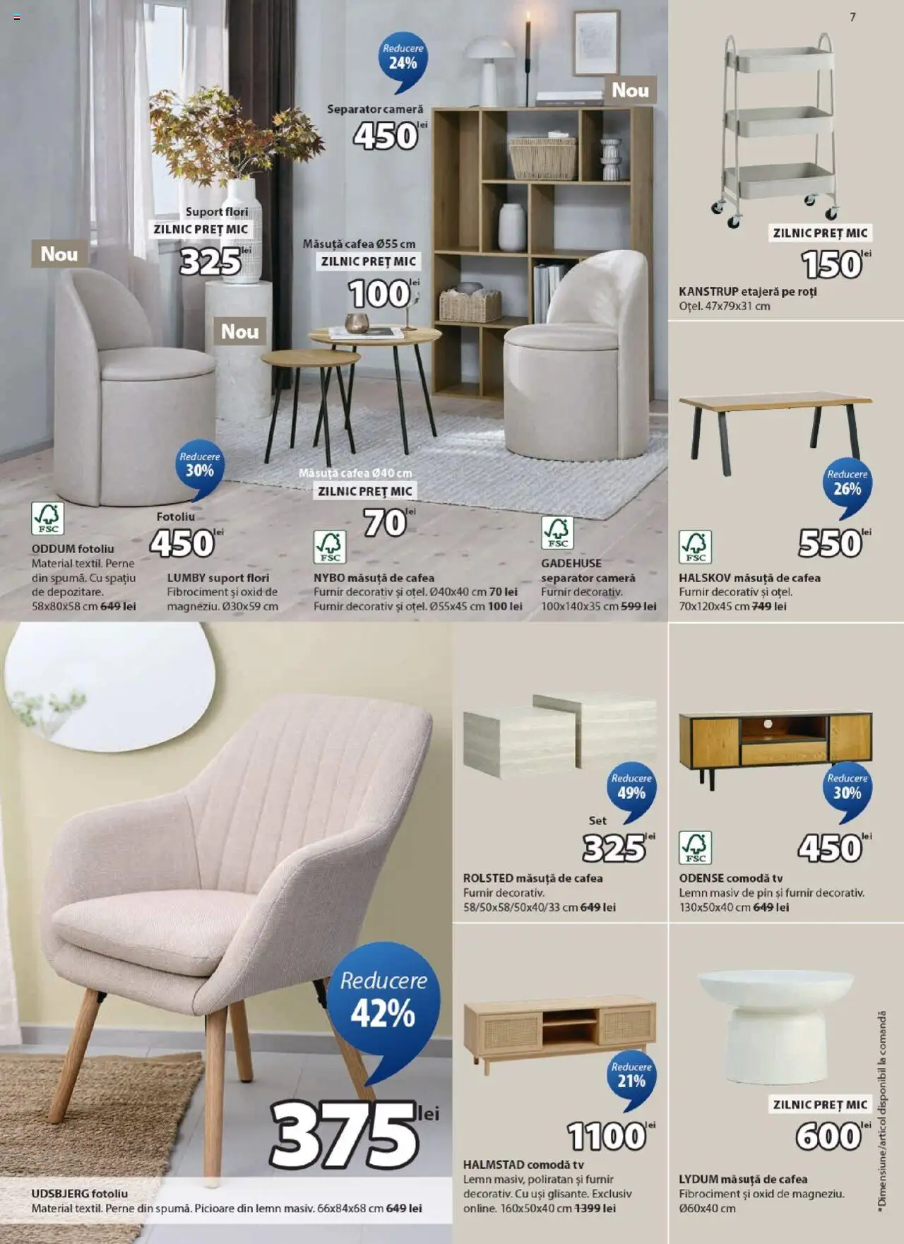 Catalog JYSK 26 Septembrie - 24 Octombrie 2025 | Pagina 7 | Produse: Fotoliu, Măsuță de cafea, Comodă, Cafea