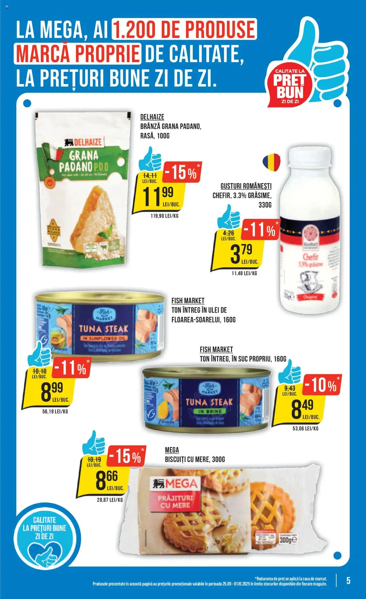 Catalog Mega Image 25 - 30 Septembrie 2025 | Pagina 5 | Produse: Brânză, Ulei, Mere, Biscuiți