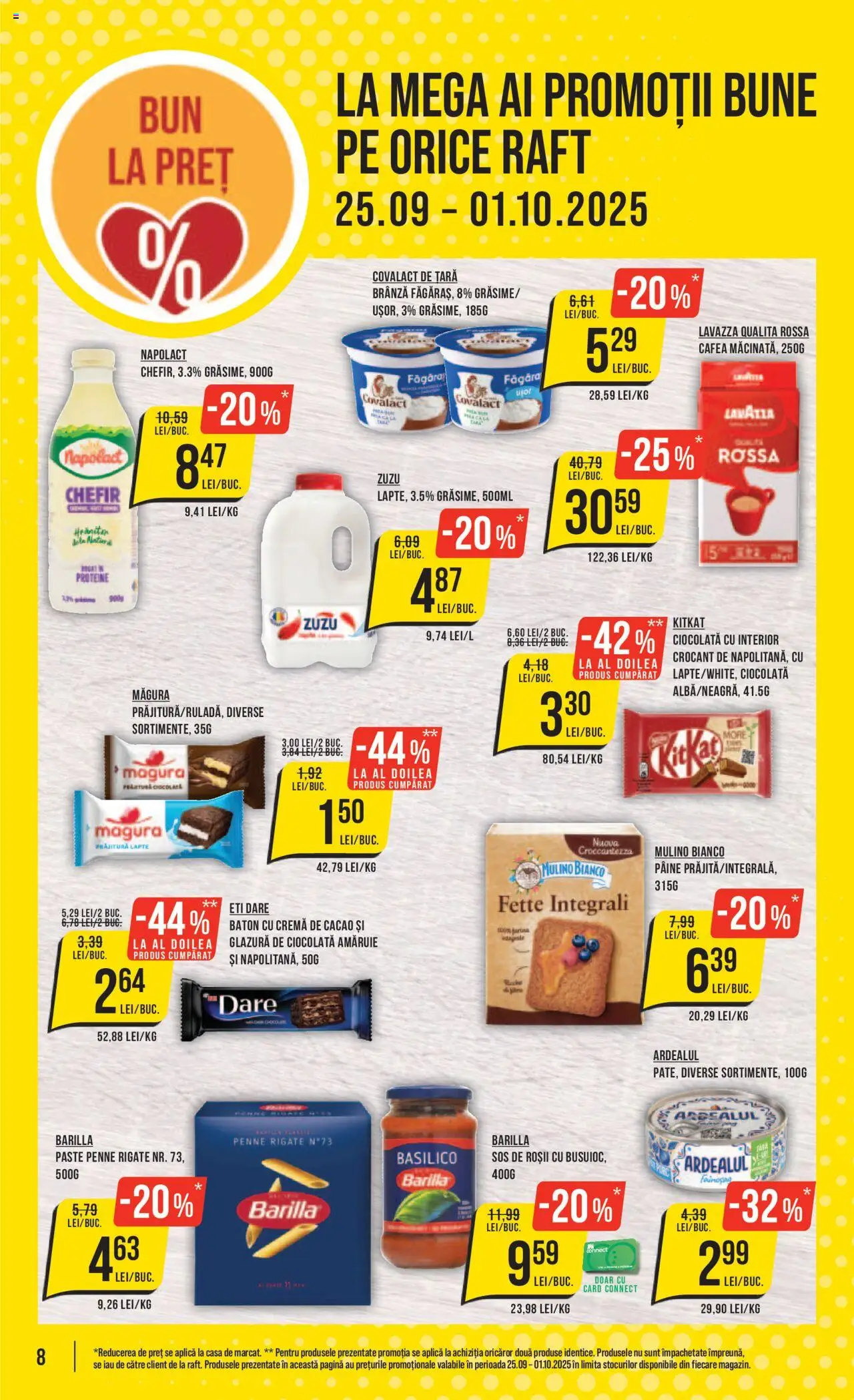 Catalog Mega Image 25 - 30 Septembrie 2025 | Pagina 8 | Produse: Brokoli, Lapte, Pâine, Cafea