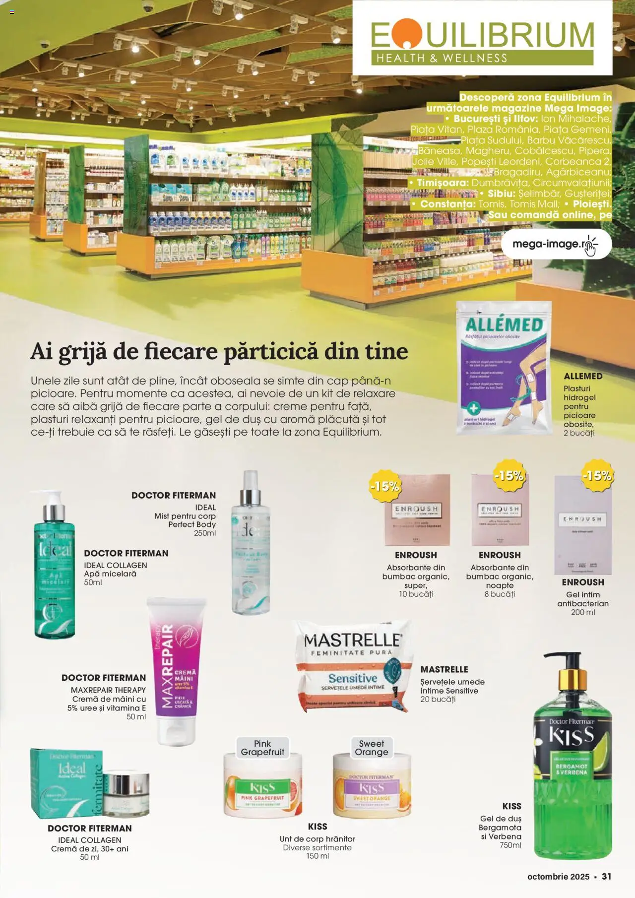 Catalog Mega Image 2 - 27 Octombrie 2025 | Pagina 31 | Produse: Apă micelară, Șervețele umede, Absorbante, Apă
