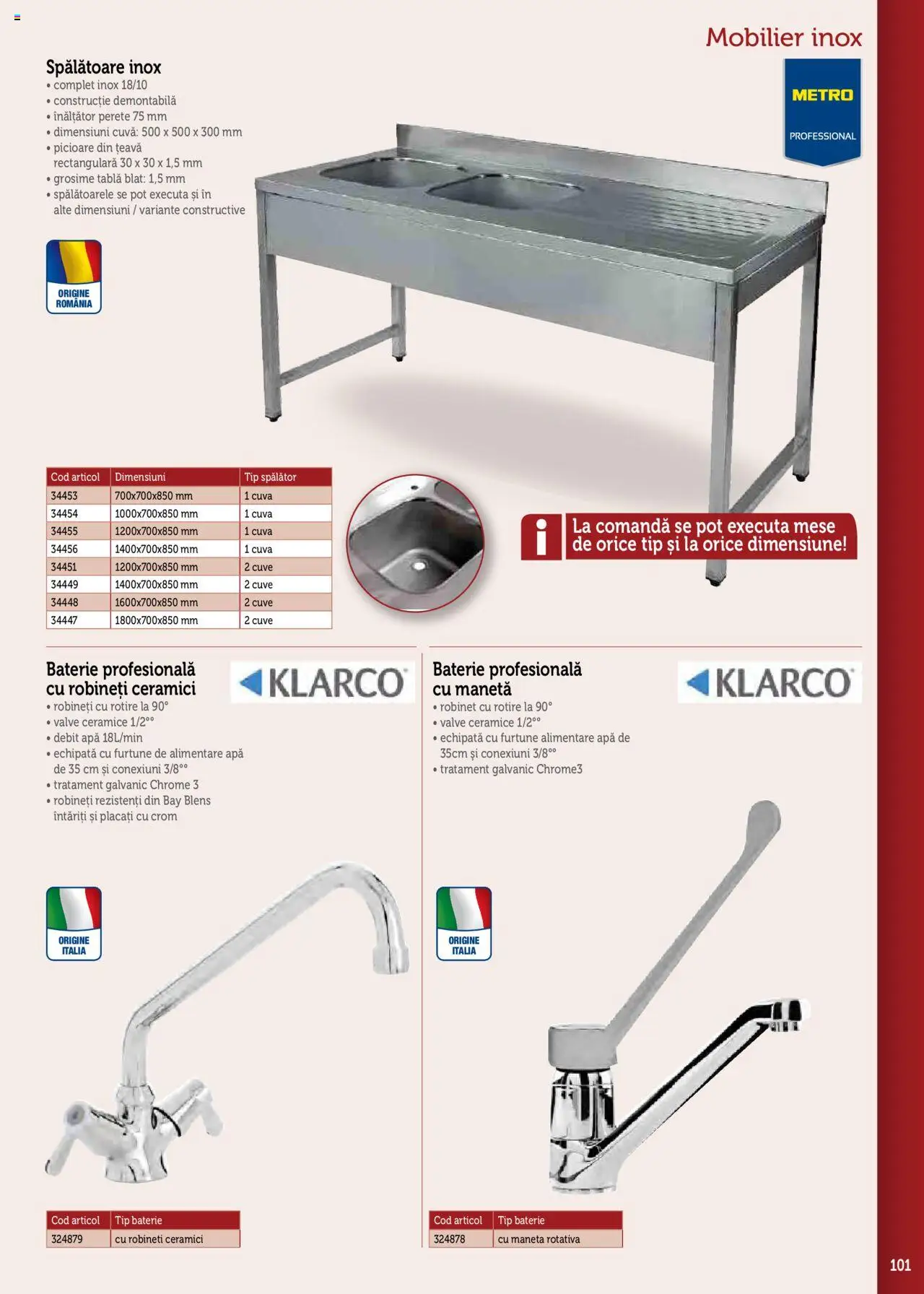 Catalog METRO 17 Septembrie 2025 - 30 Decembrie 2026 | Pagina 101 | Produse: Tablă, Baterie, Țeavă, Apă
