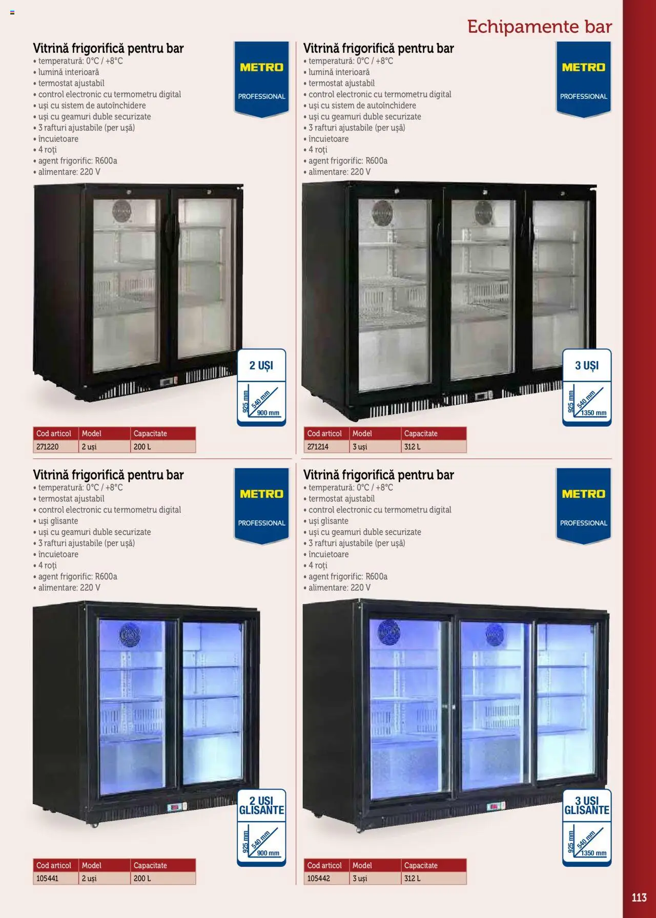 Catalog METRO 17 Septembrie 2025 - 30 Decembrie 2026 | Pagina 113 | Produse: Tavuk suyu, Termometru, Vitrină, Ușă