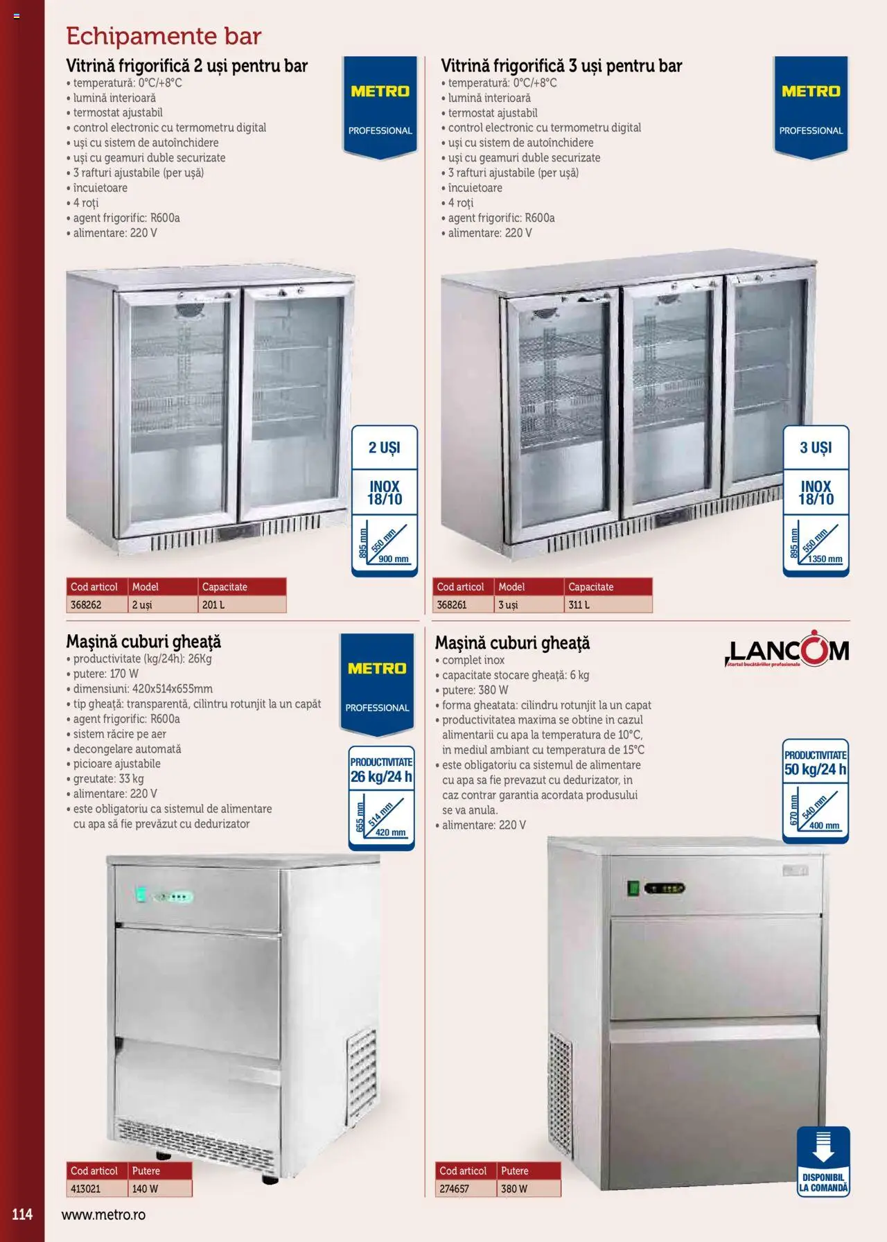 Catalog METRO 17 Septembrie 2025 - 30 Decembrie 2026 | Pagina 114 | Produse: Tavuk suyu, Termometru, Vitrină, Ușă