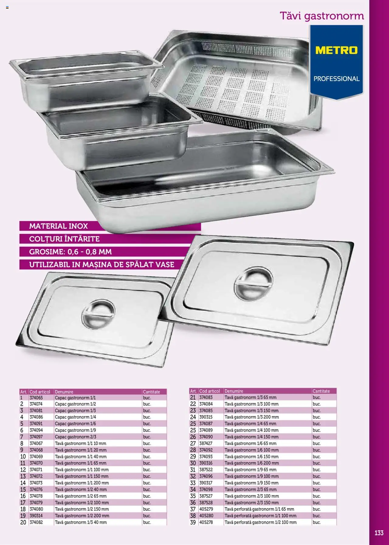 Catalog METRO 17 Septembrie 2025 - 30 Decembrie 2026 | Pagina 133 | Produse: Mașină De Spălat, Mașină De Spălat Vase