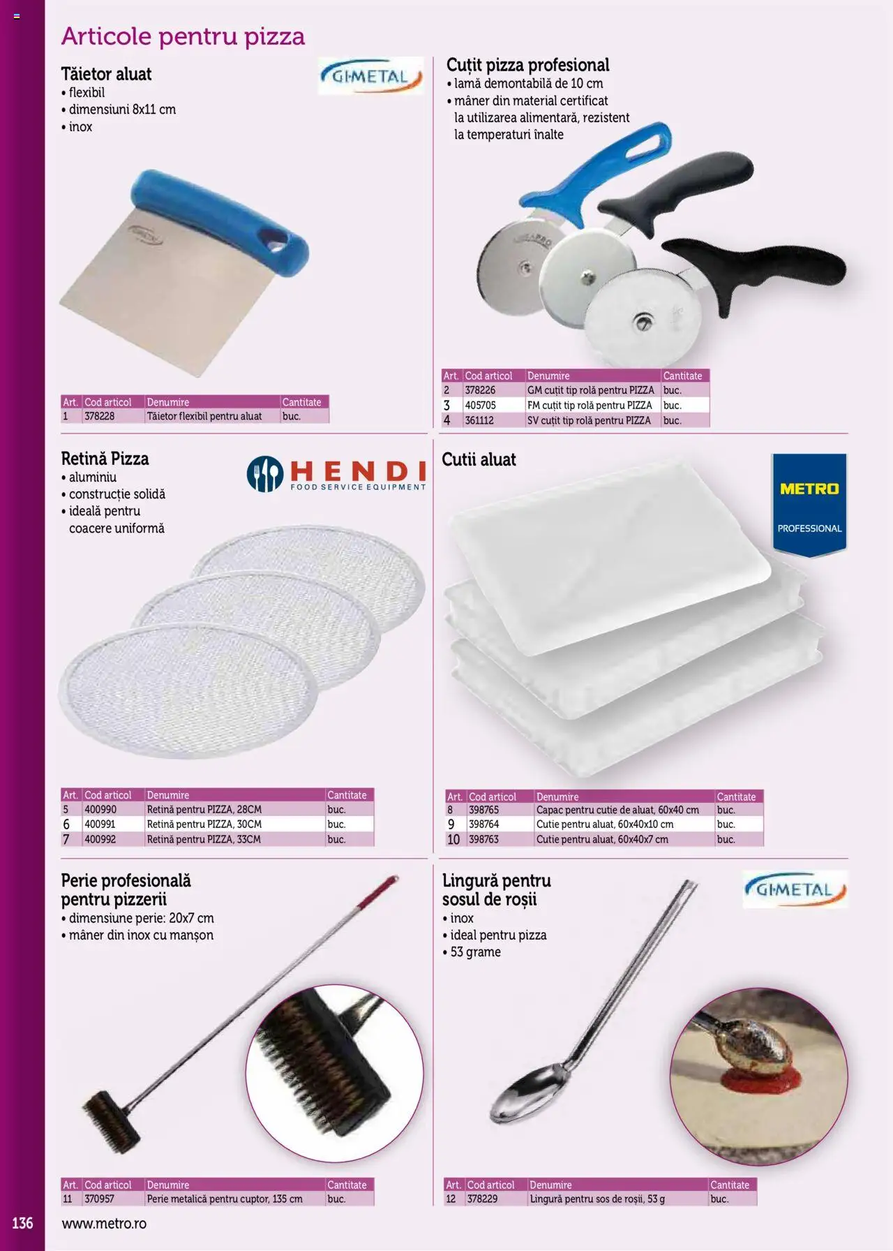 Catalog METRO 17 Septembrie 2025 - 30 Decembrie 2026 | Pagina 136 | Produse: Aluat, Perie, Pizza, Sos