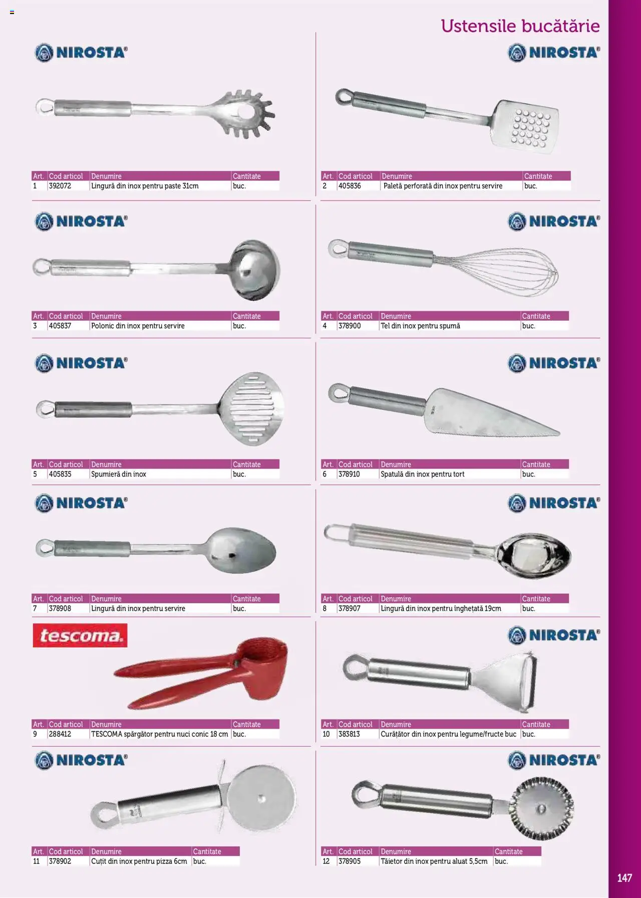 Catalog METRO 17 Septembrie 2025 - 30 Decembrie 2026 | Pagina 147 | Produse: Cuțit, Aluat, Tort, Înghețată