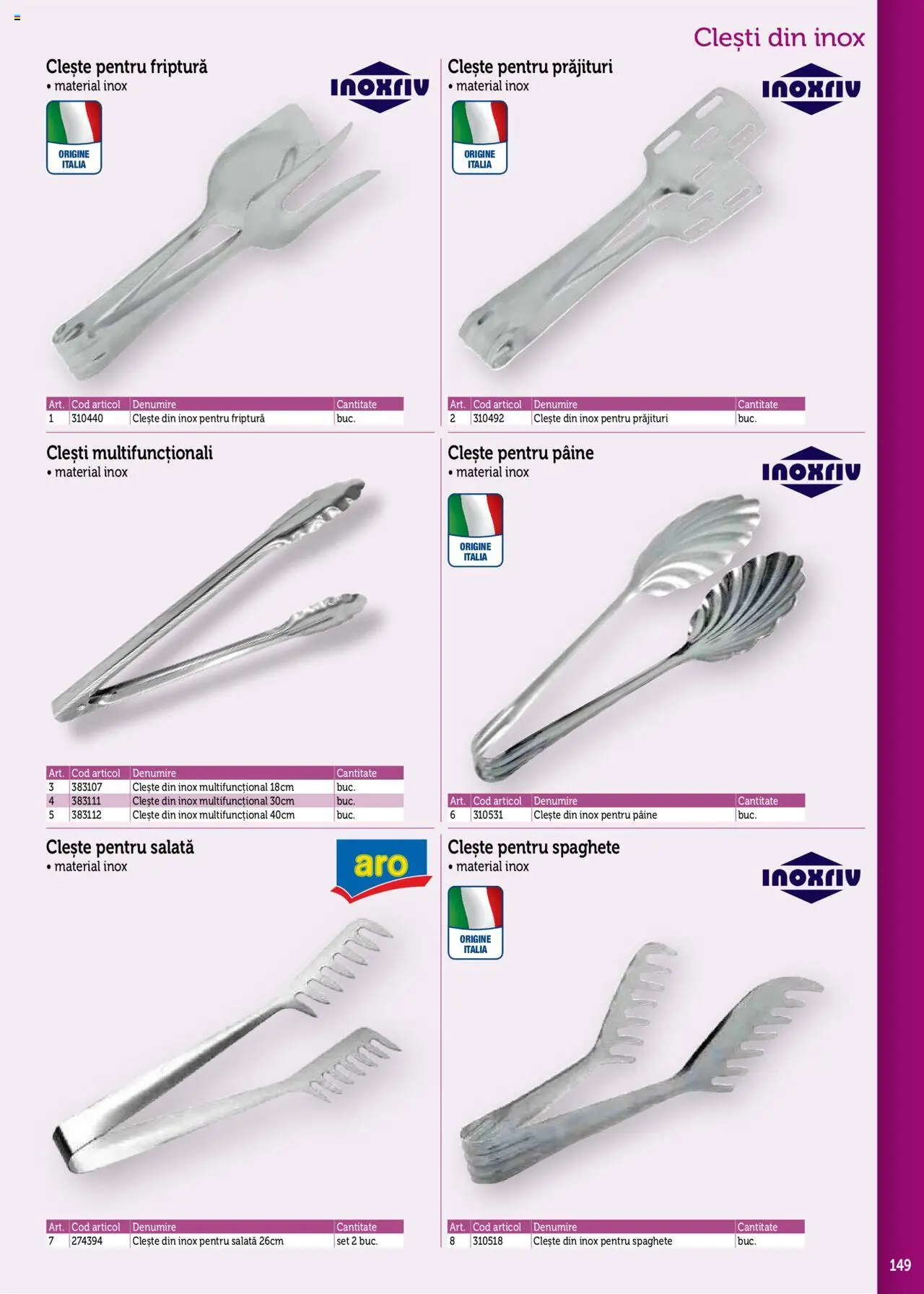 Catalog METRO 17 Septembrie 2025 - 30 Decembrie 2026 | Pagina 149 | Produse: Clește, Pâine, Salată