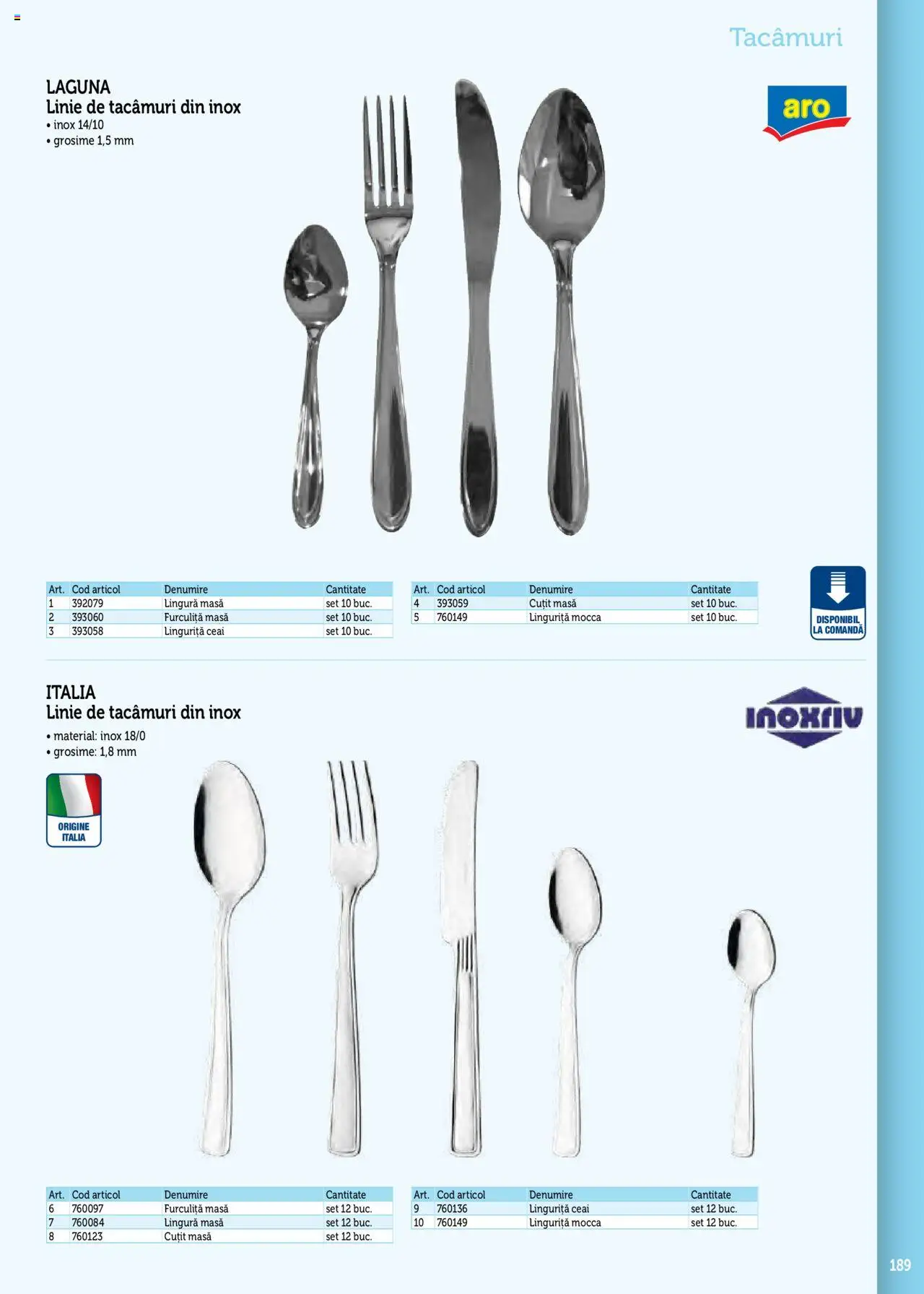 Catalog METRO 17 Septembrie 2025 - 30 Decembrie 2026 | Pagina 189 | Produse: Masă, Cuțit, Ceai