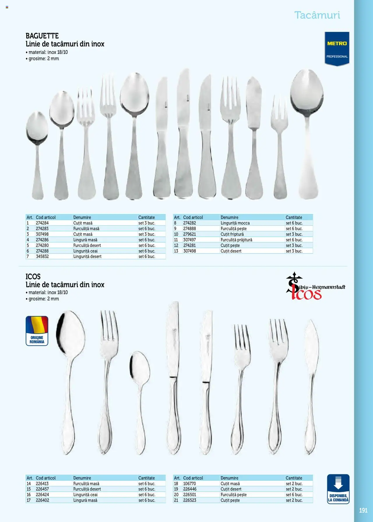 Catalog METRO 17 Septembrie 2025 - 30 Decembrie 2026 | Pagina 191 | Produse: Masă, Prăjitură, Pește, Ceai