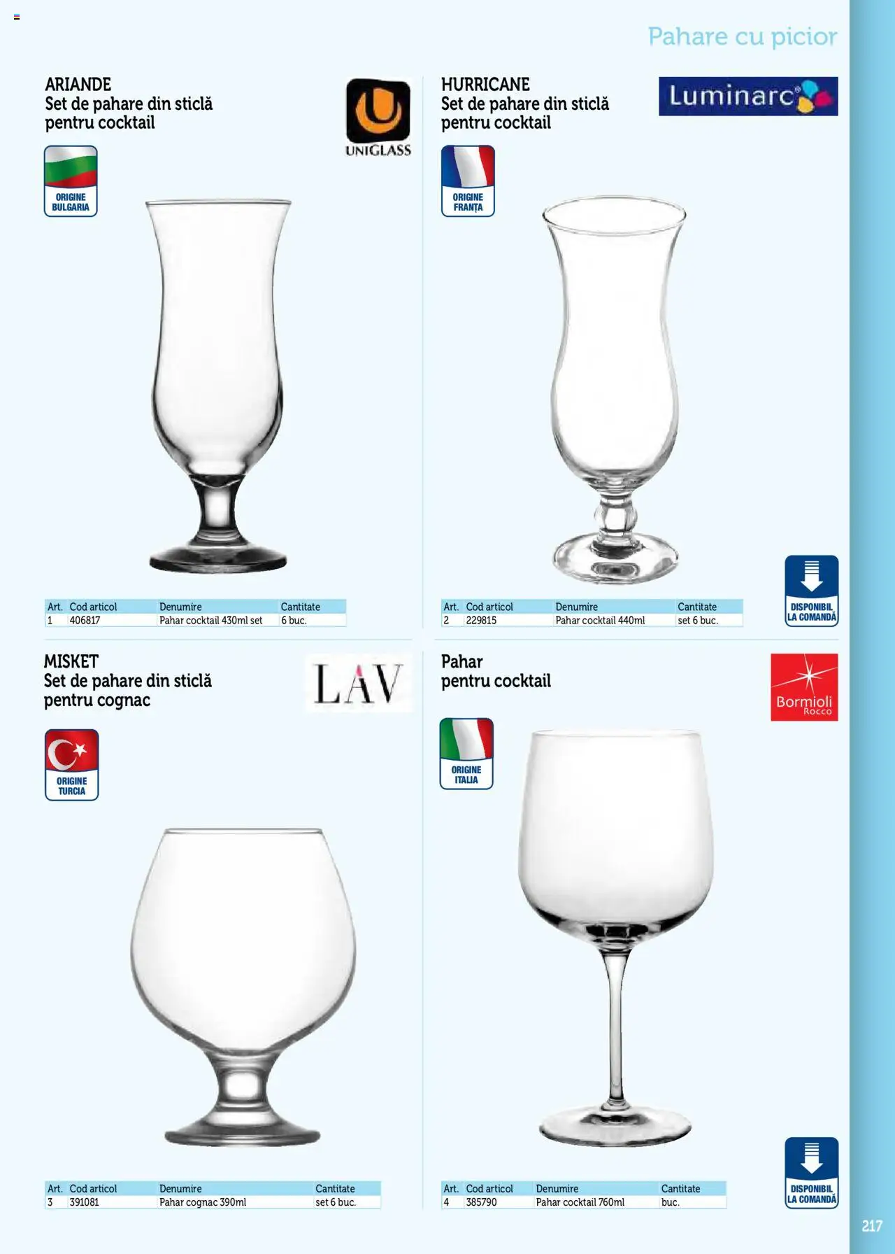 Catalog METRO 17 Septembrie 2025 - 30 Decembrie 2026 | Pagina 217 | Produse: Pahare, Cocktail