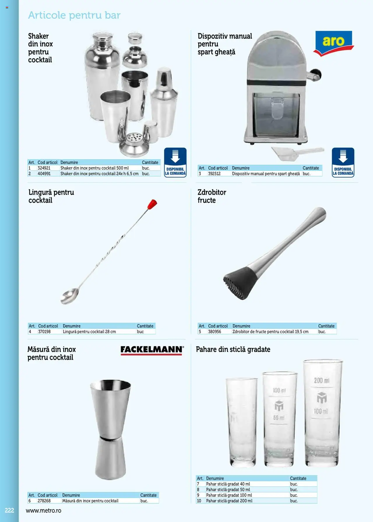 Catalog METRO 17 Septembrie 2025 - 30 Decembrie 2026 | Pagina 222 | Produse: Pahare, Cocktail, Fructe