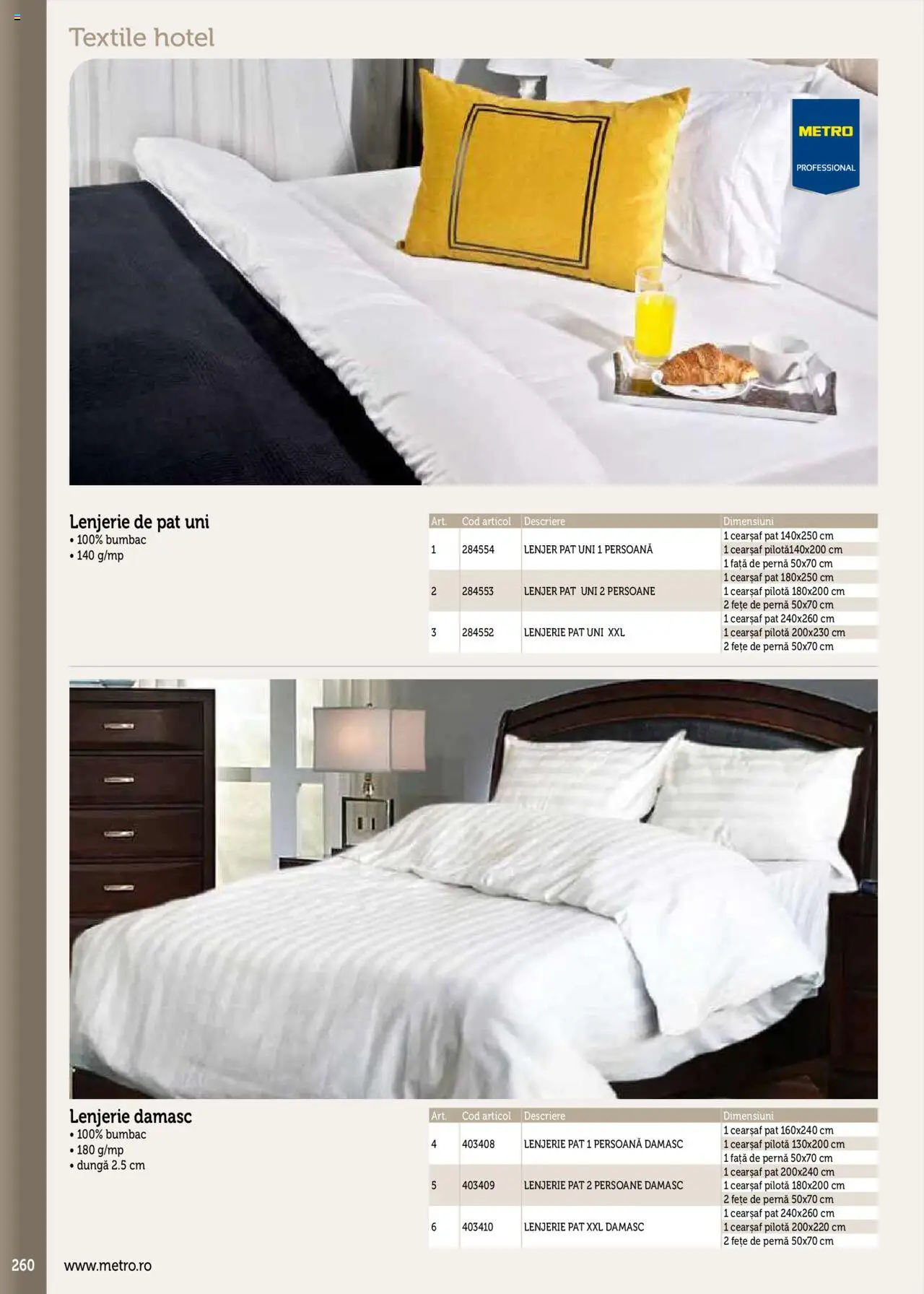 Catalog METRO 17 Septembrie 2025 - 30 Decembrie 2026 | Pagina 260 | Produse: Lenjerie de pat, Pernă, Pilotă, Față de pernă