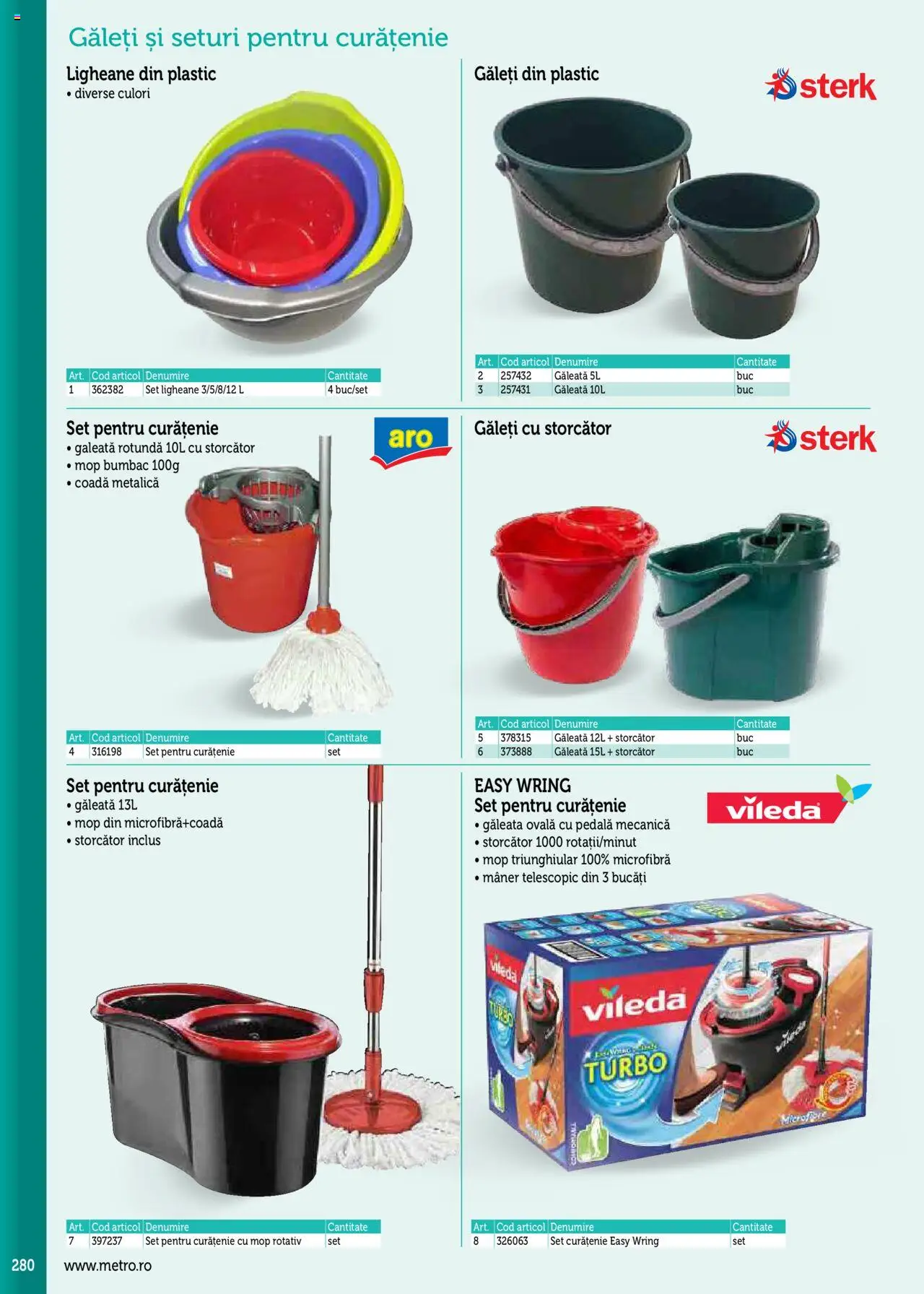 Catalog METRO 17 Septembrie 2025 - 30 Decembrie 2026 | Pagina 280 | Produse: Storcător, Mop, Mâner