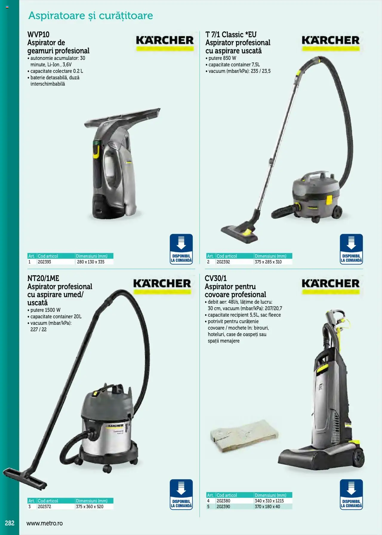 Catalog METRO 17 Septembrie 2025 - 30 Decembrie 2026 | Pagina 282 | Produse: Aspirator, Baterie