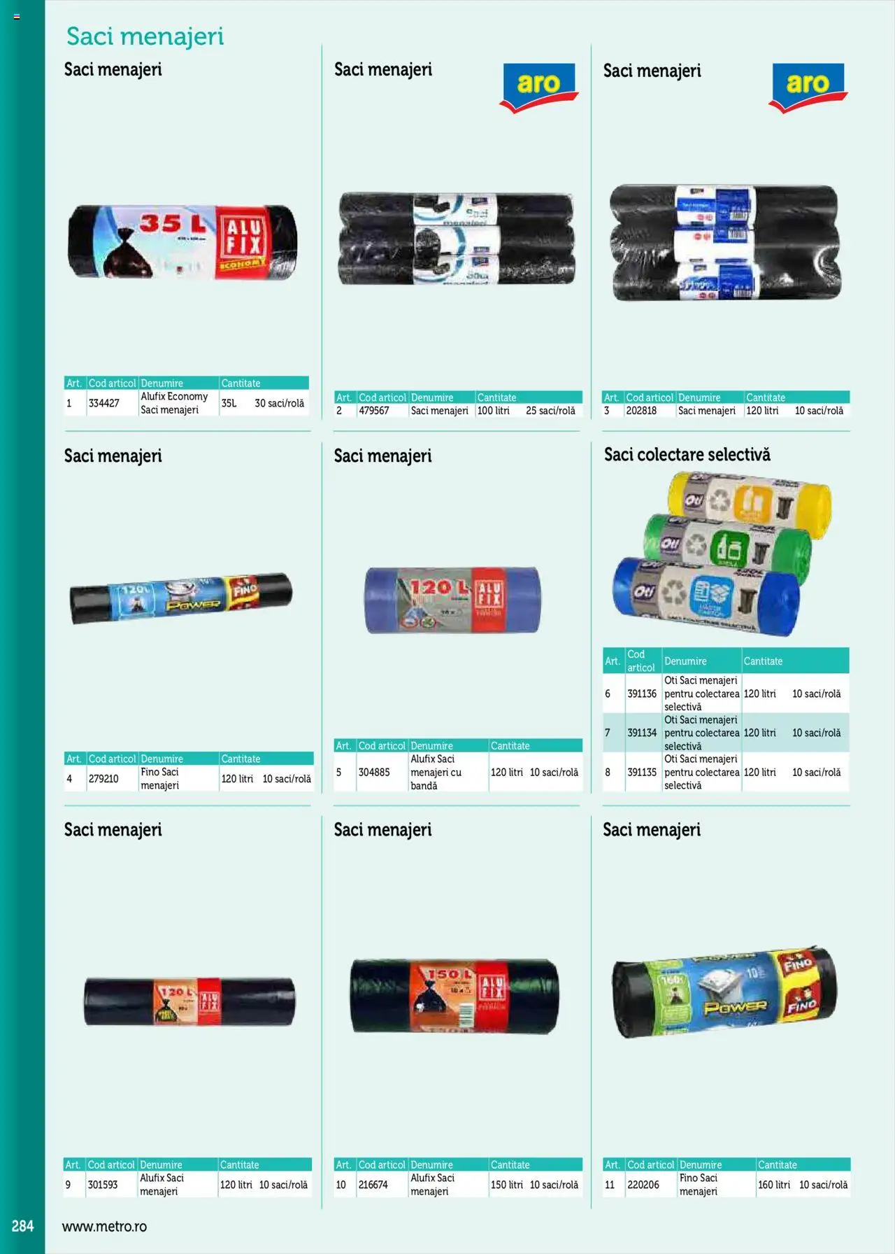 Catalog METRO 17 Septembrie 2025 - 30 Decembrie 2026 | Pagina 284 | Produse: Saci menajeri