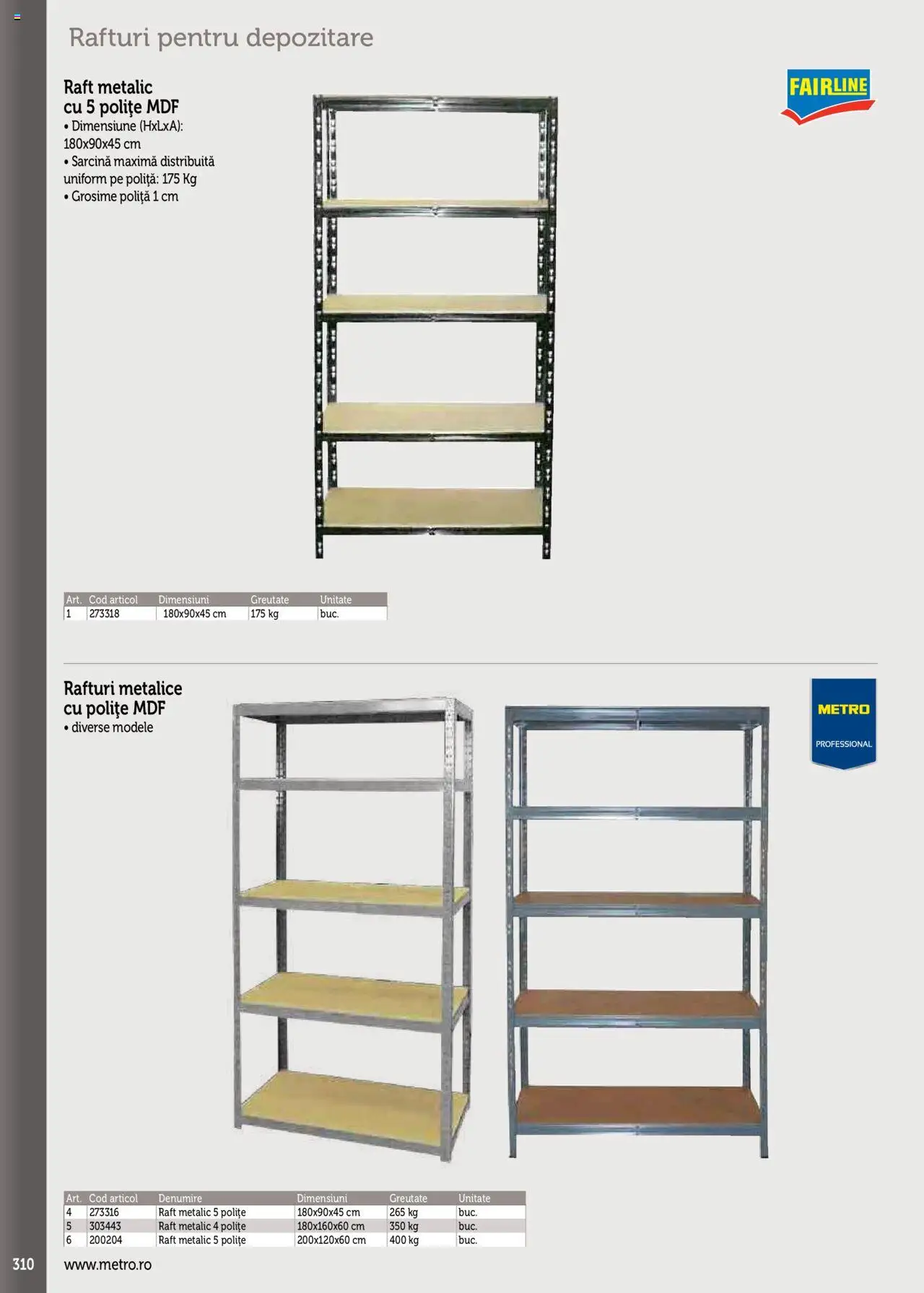 Catalog METRO 17 Septembrie 2025 - 30 Decembrie 2026 | Pagina 310 | Produse: Raft