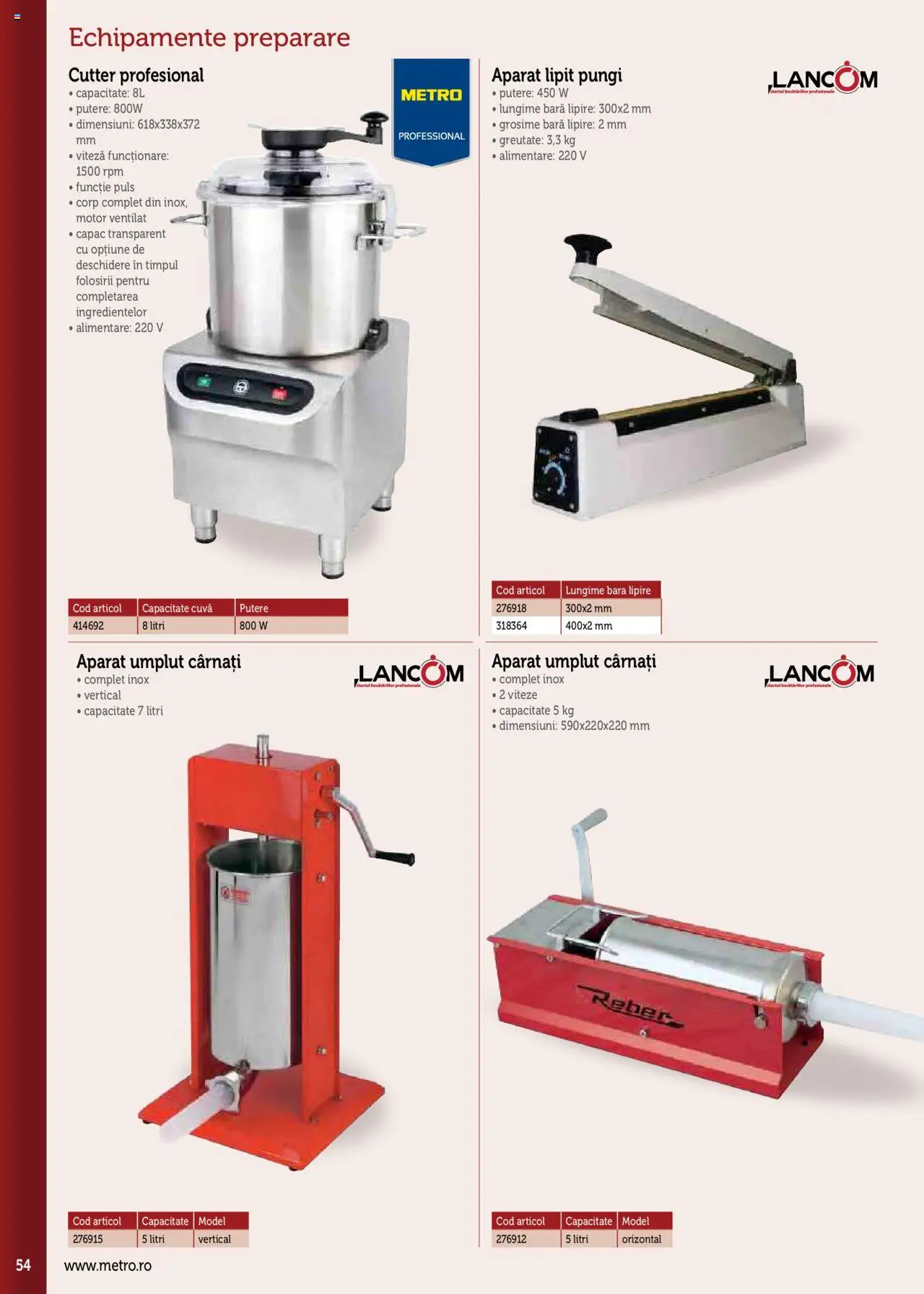 Catalog METRO 17 Septembrie 2025 - 30 Decembrie 2026 | Pagina 54 | Produse: Cutter, Cârnați