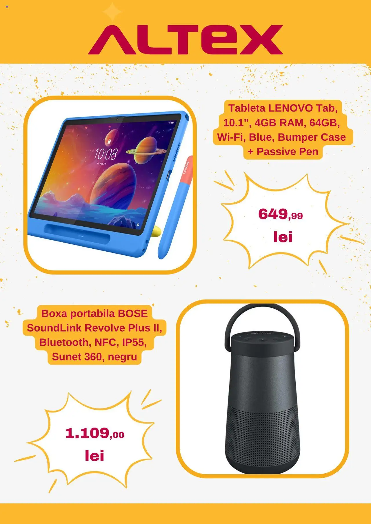 Catalog Altex 2 - 7 Octombrie 2025 | Pagina 2 | Produse: Tabletă, Boxă portabilă