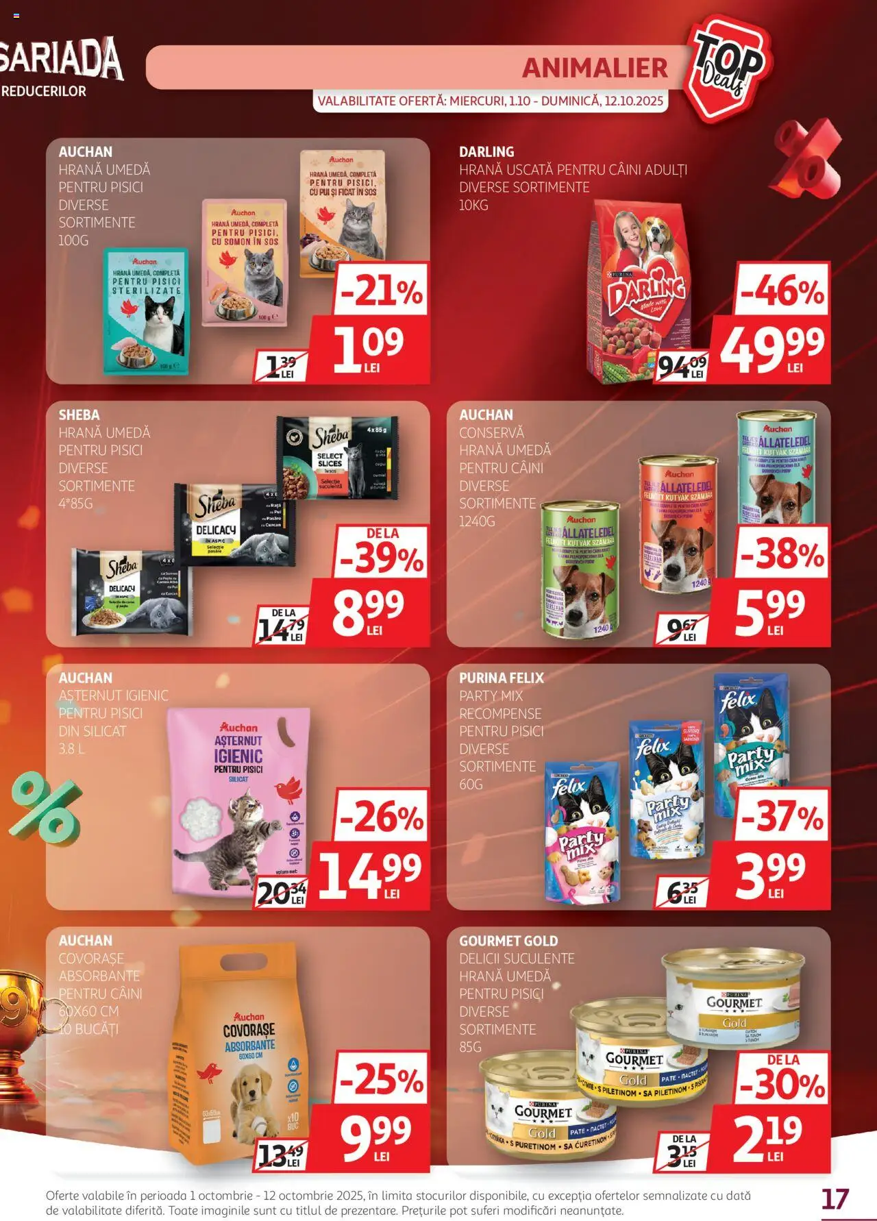 Catalog Auchan 1 - 11 Octombrie 2025 | Pagina 17 | Produse: Hacıyatmaz Kedi Oyuncağı, Paste, Absorbante, Sos