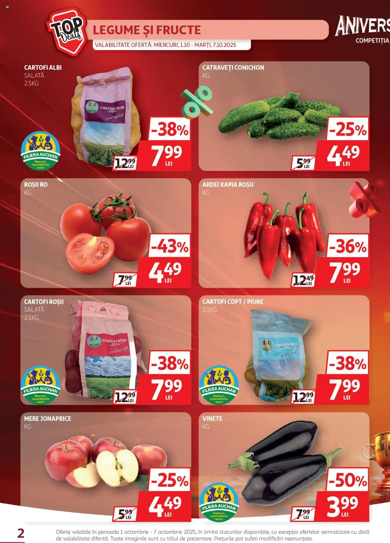 Catalog Auchan 1 - 11 Octombrie 2025 | Pagina 2 | Produse: Ardei, Roșii, Legume, Fructe