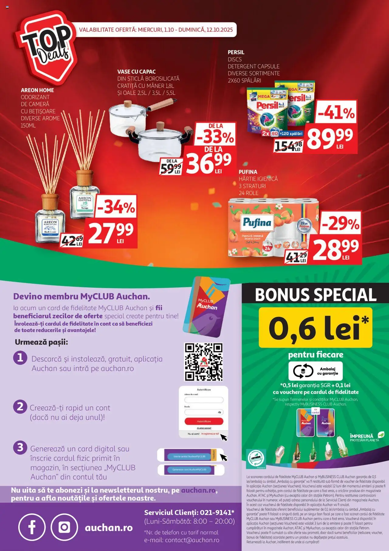 Catalog Auchan 1 - 11 Octombrie 2025 | Pagina 28 | Produse: Cameră, Mâner, Role, Detergent