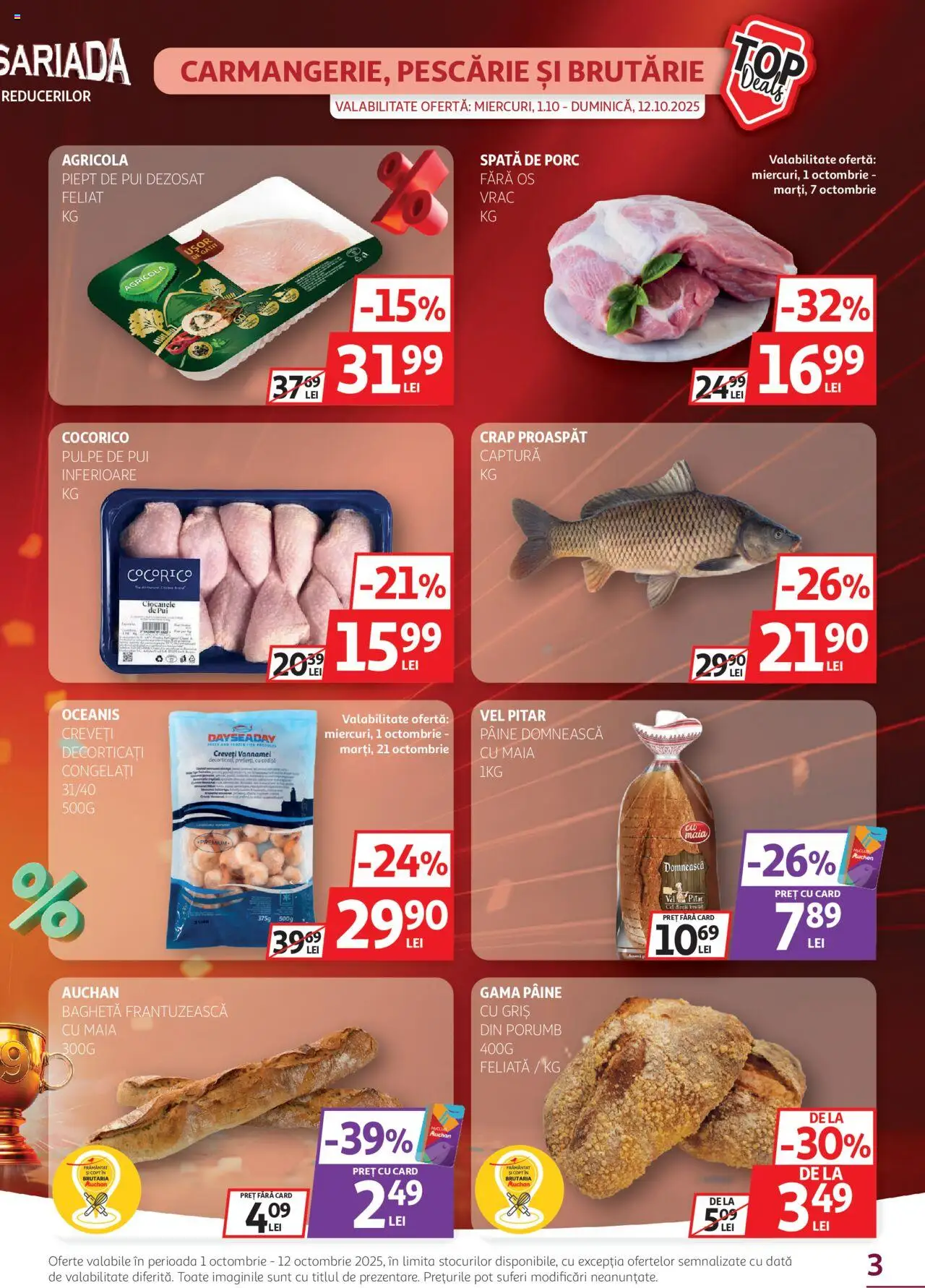 Catalog Auchan 1 - 11 Octombrie 2025 | Pagina 3 | Produse: Hacıyatmaz Kedi Oyuncağı, Pâine, Porumb
