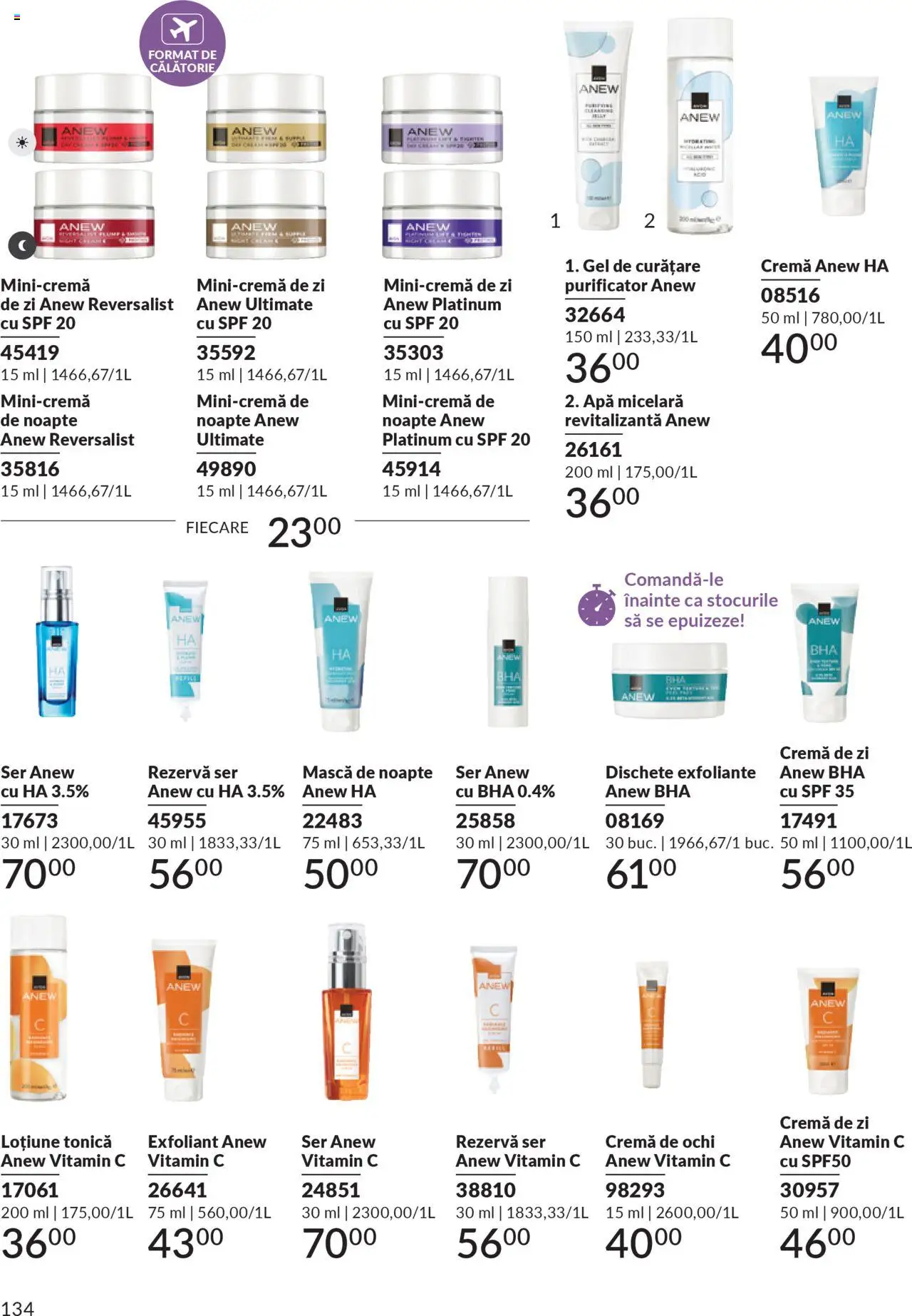 Catalog Avon 1 - 30 Octombrie 2025 | Pagina 136 | Produse: Loțiune tonică, Exfoliant, Cremă de zi, Apă micelară