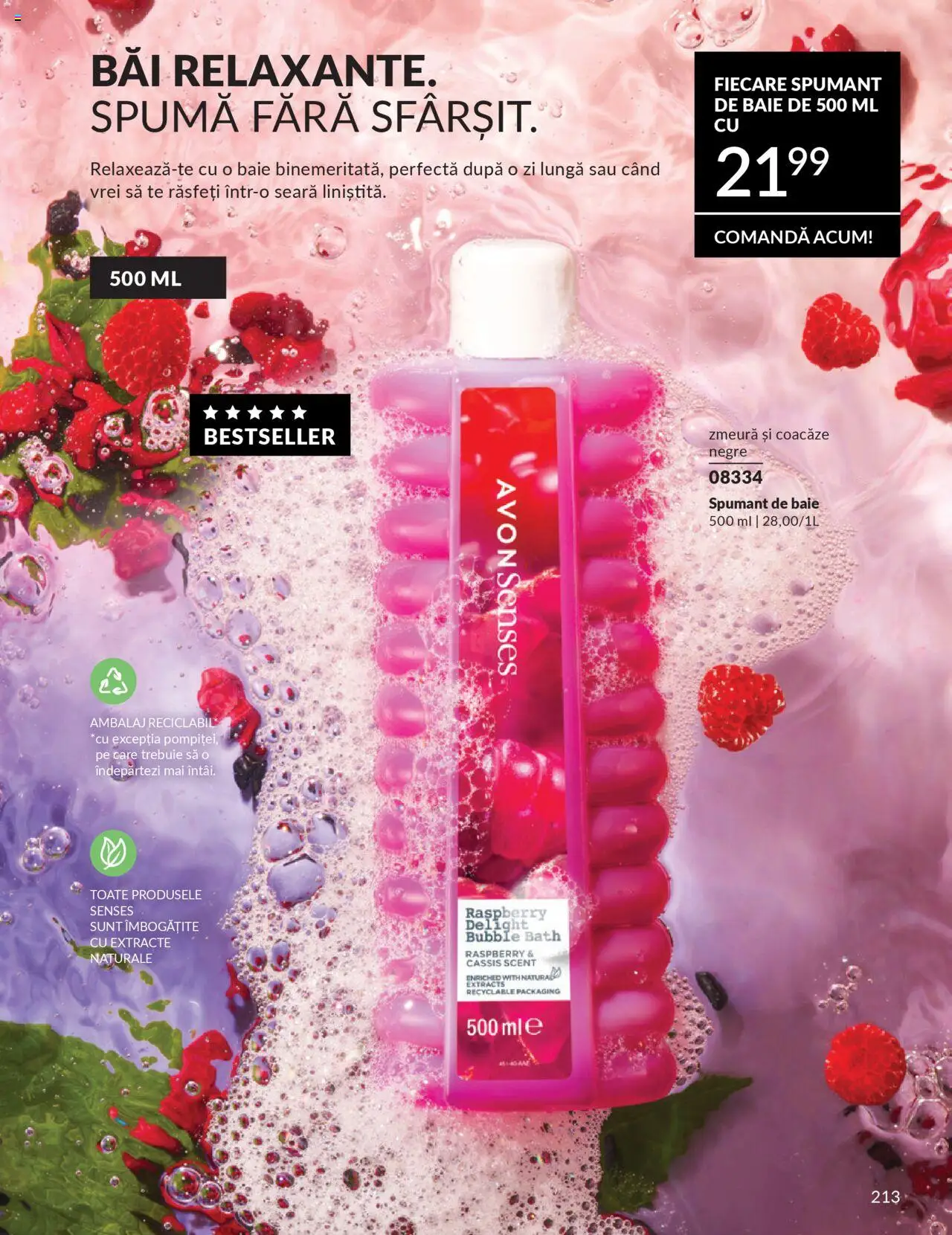Catalog Avon 1 - 30 Octombrie 2025 | Pagina 215 | Produse: Zmeură, Spumant de baie