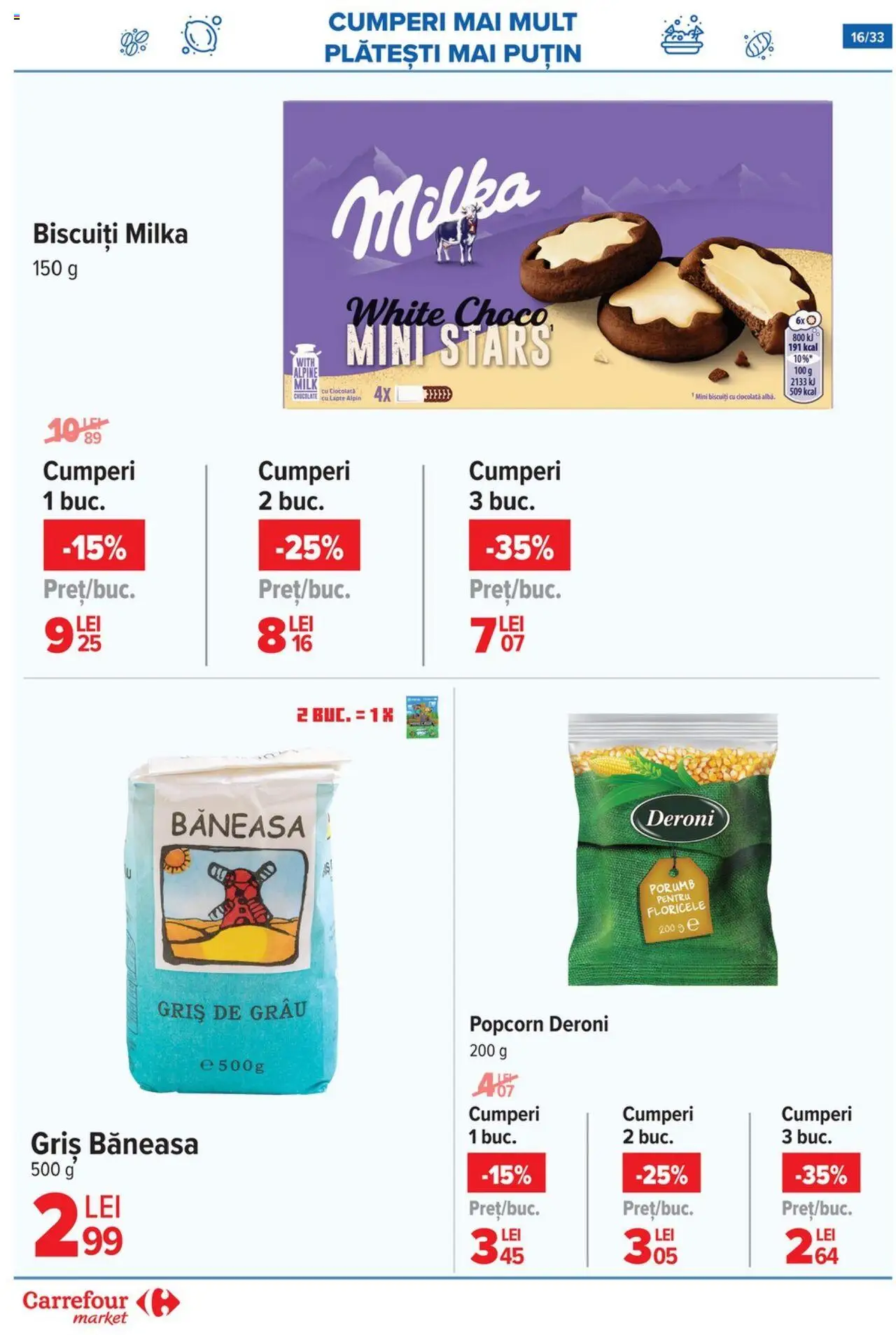 Catalog Carrefour 1 - 13 Octombrie 2025 | Pagina 17 | Produse: Lapte, Ciocolată, Biscuiți, Porumb