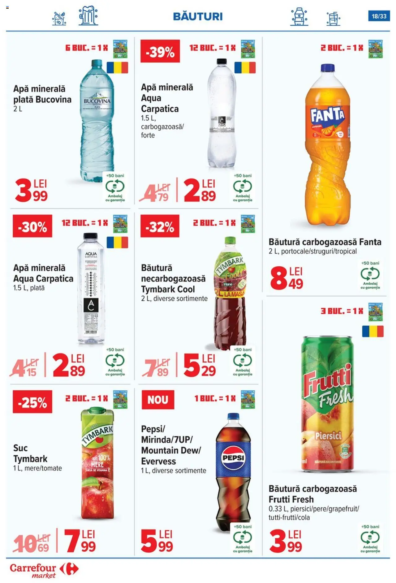 Catalog Carrefour 1 - 13 Octombrie 2025 | Pagina 19 | Produse: Yazı tahtası kalemi, Suc, Mere, Apă