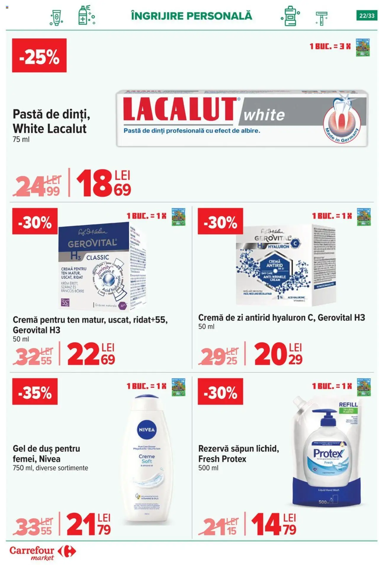Catalog Carrefour 1 - 13 Octombrie 2025 | Pagina 23 | Produse: Duș, Cremă, Săpun, Gel de duș