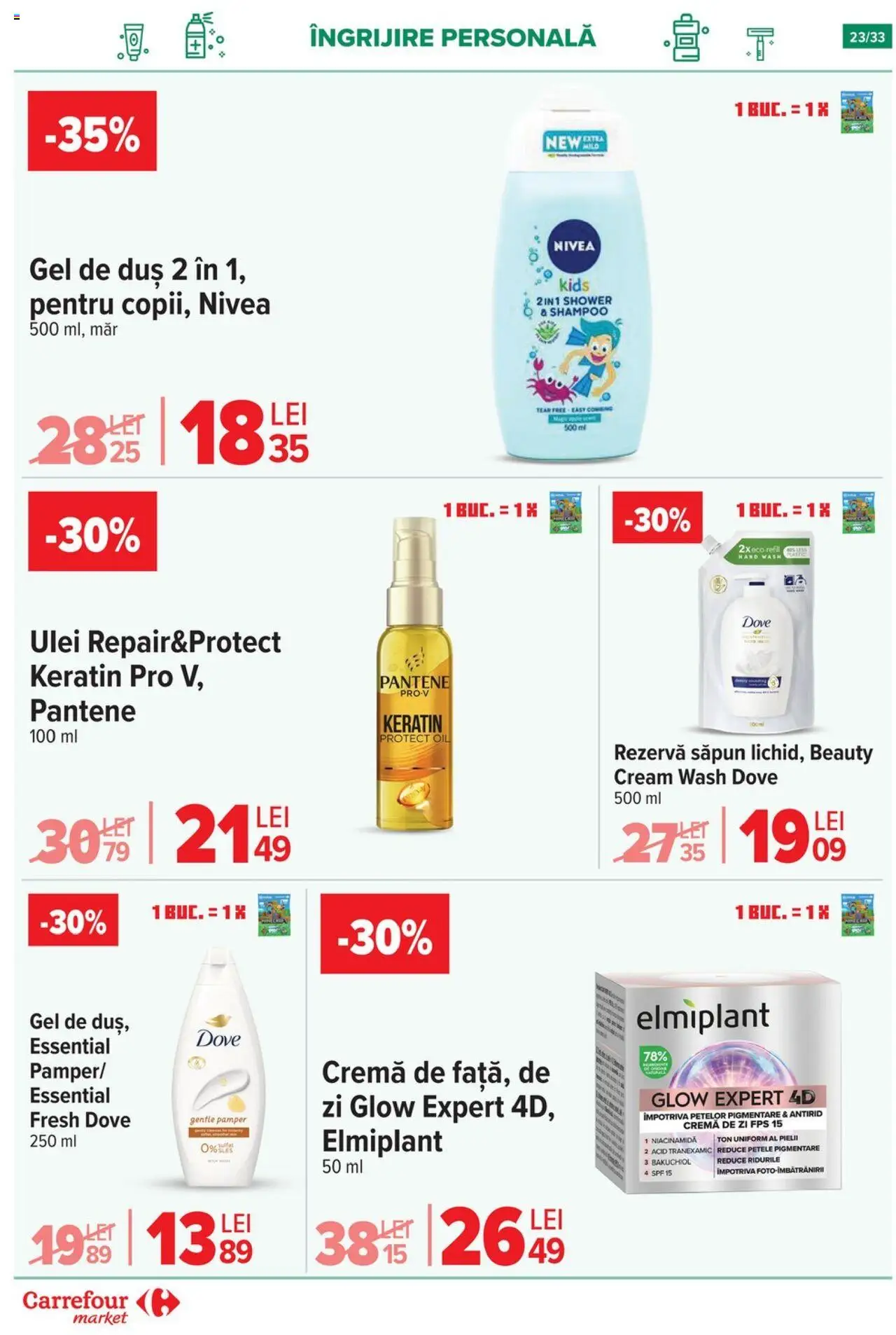Catalog Carrefour 1 - 13 Octombrie 2025 | Pagina 24 | Produse: Cremă de zi, Duș, Cremă, Gel de duș